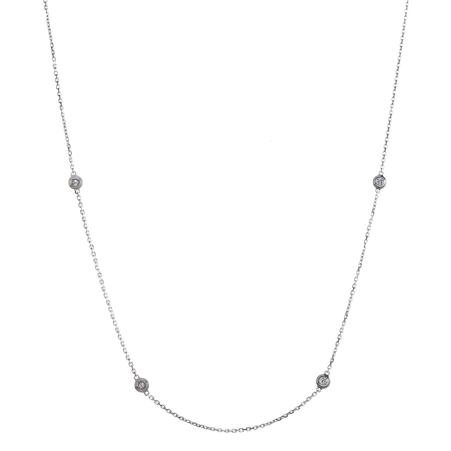18K White Gold 6 Diamond D'Amour Station Necklace