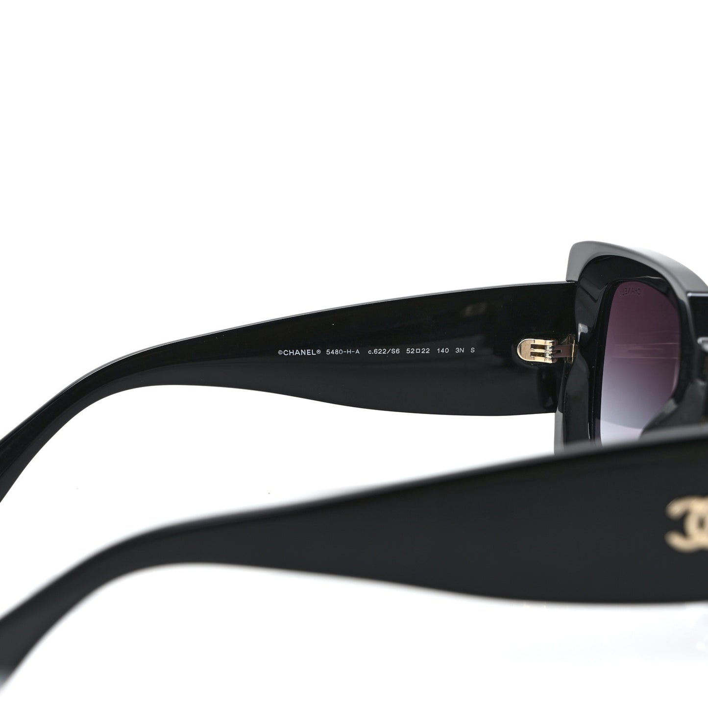 Acetate Pearl Rectangle Sunglasses 5480-H-A Black