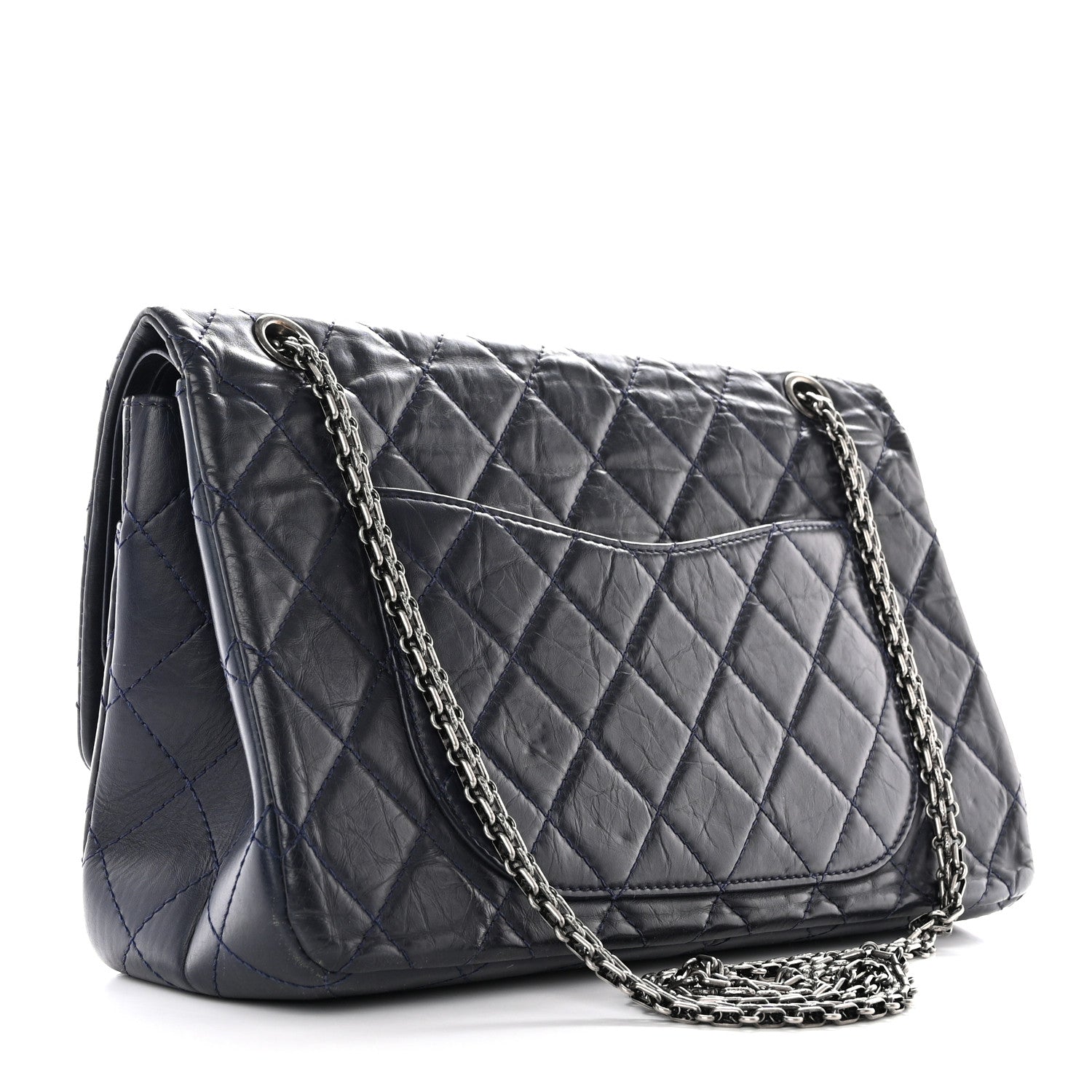Chanel Aged Calfskin Quilted 2.55 Reissue 227 Flap Navy 3 of 10