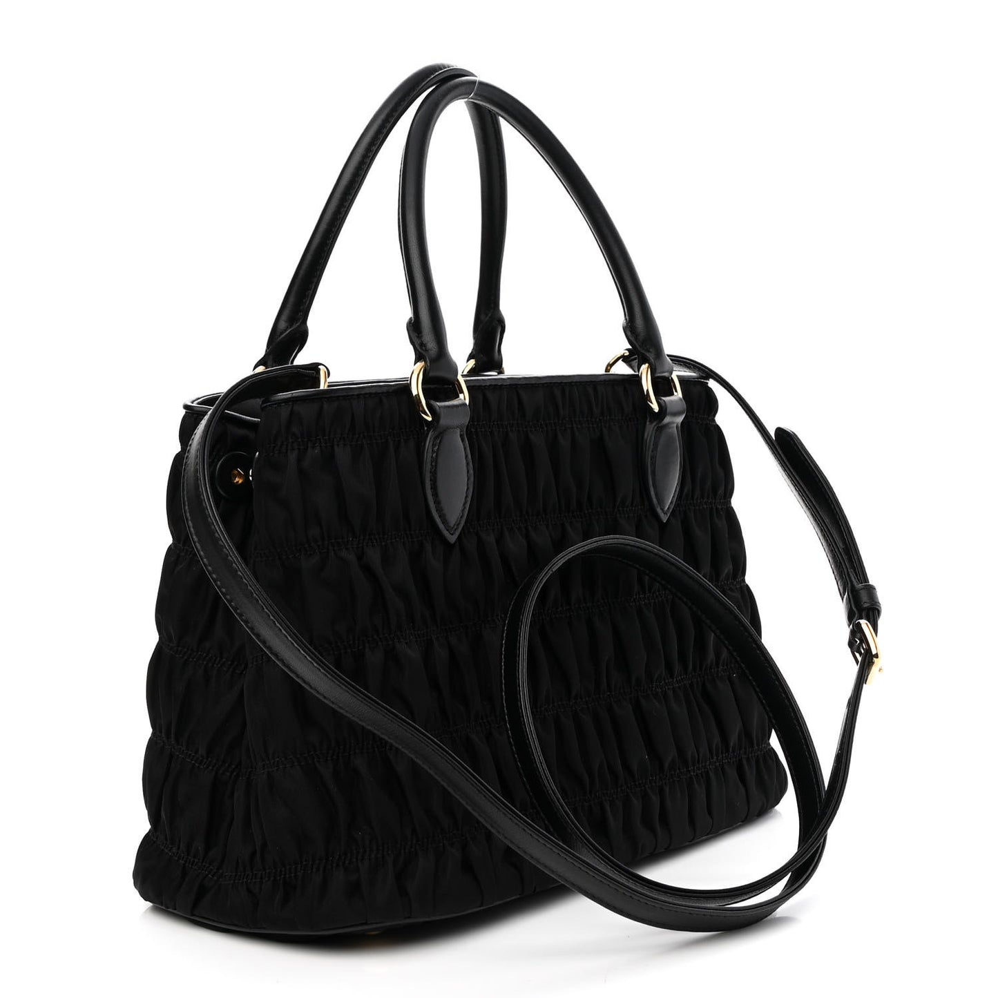 Tessuto Nylon Gaufre Small Tote Black