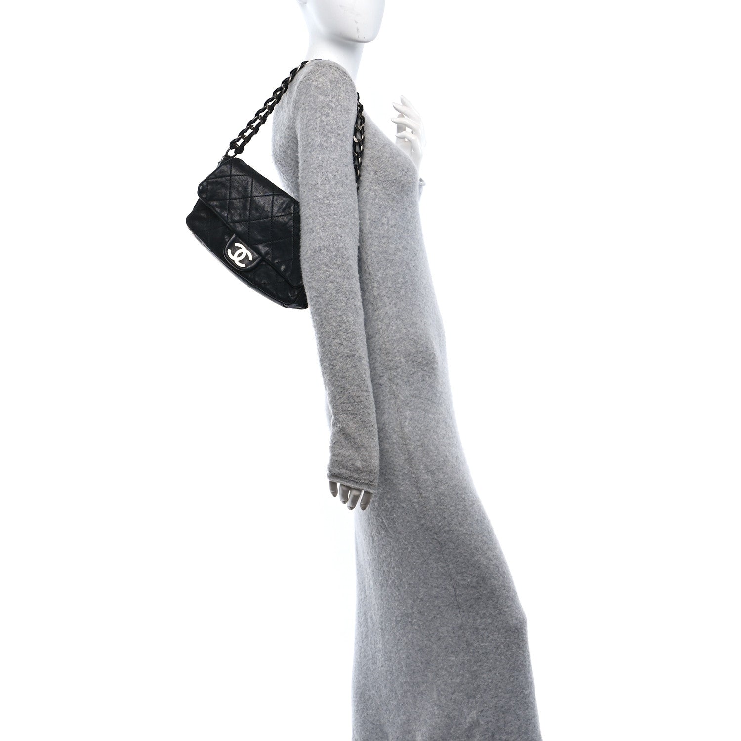 Chanel Calfskin Quilted Medium Modern Chain Flap Black 2 of 11