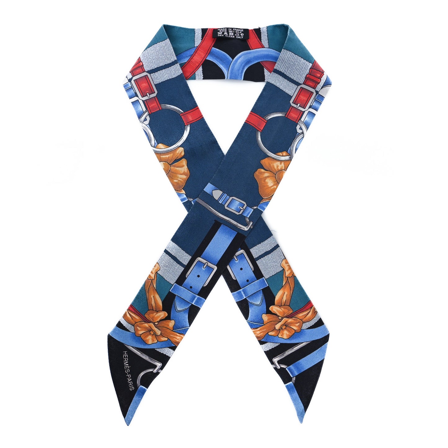 Silk Grand Manege Twilly Bleu Rouge Black