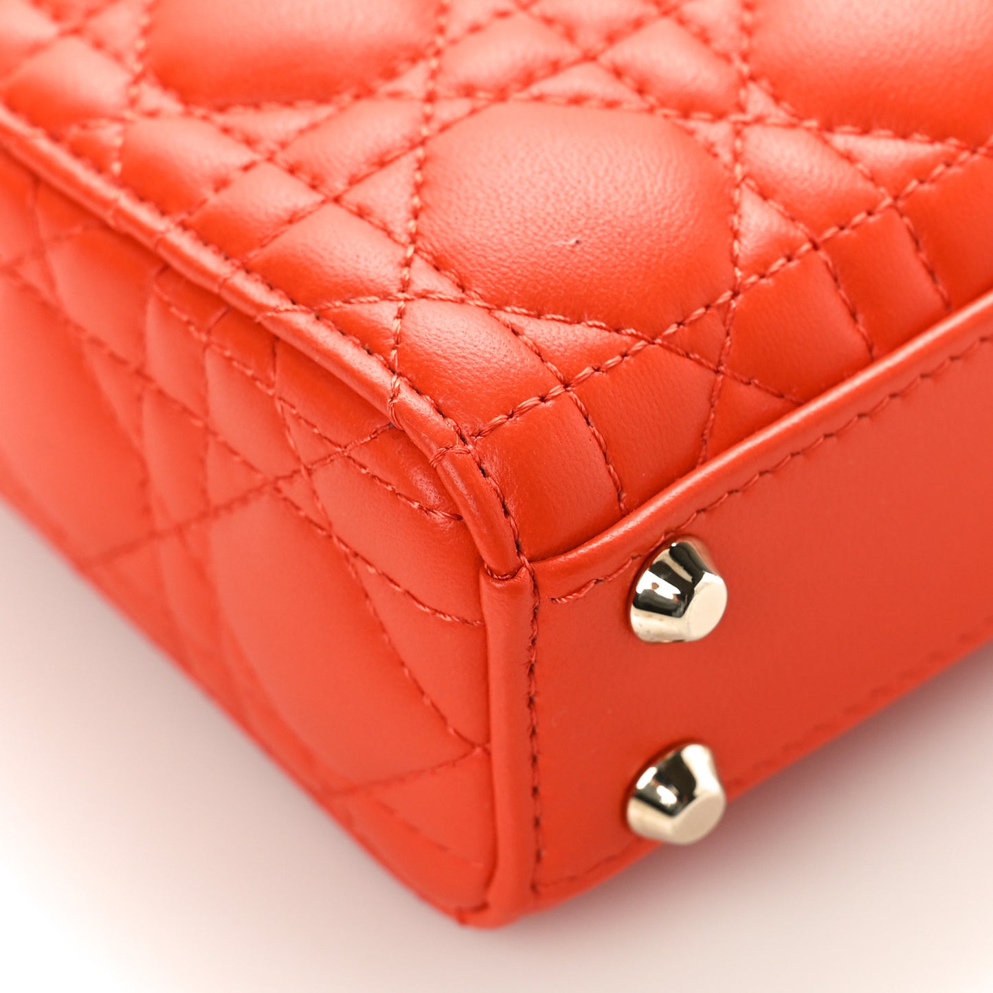 Lambskin Cannage Micro Lady Dior Orange