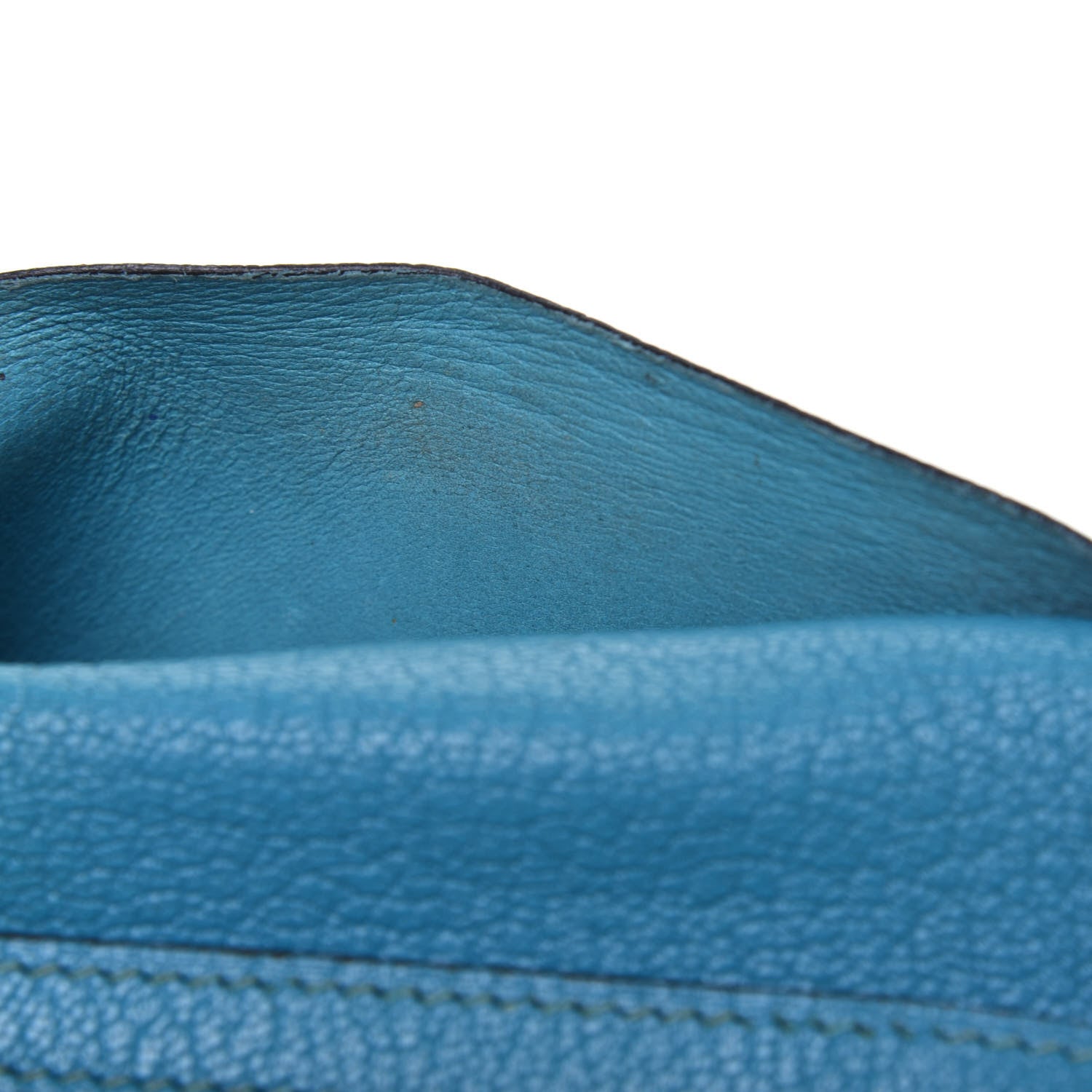 Hermes Chevre Mysore Compact Bearn Wallet Blue Jean 7 of 29