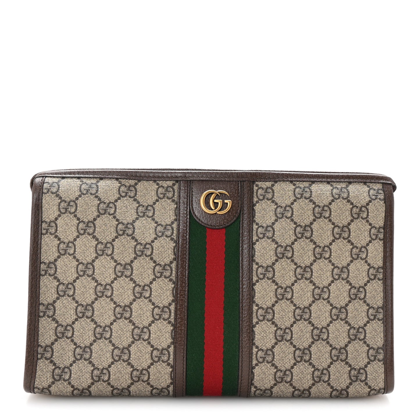 GG Supreme Monogram Web Ophidia GG Toiletry Case Beige New Acero