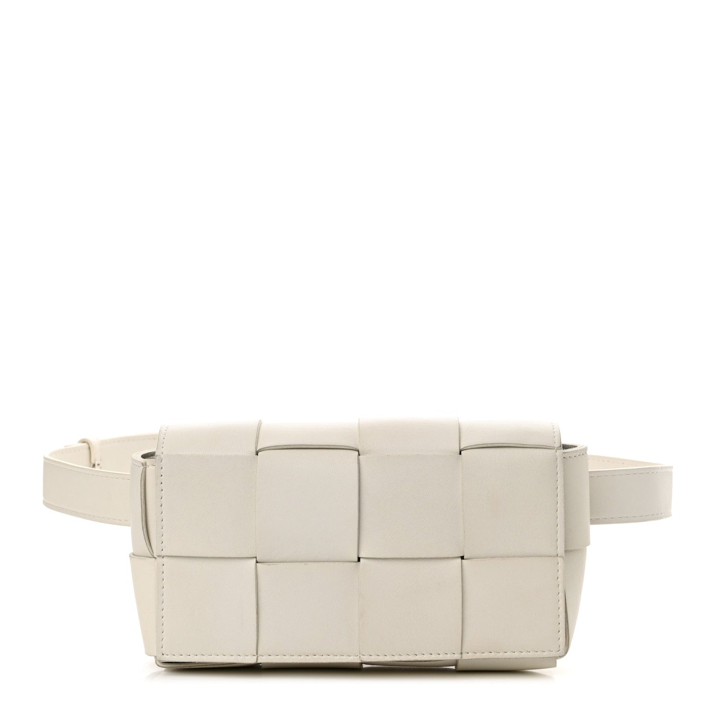 Nappa Maxi Intreccio The Belt Cassette Bag White