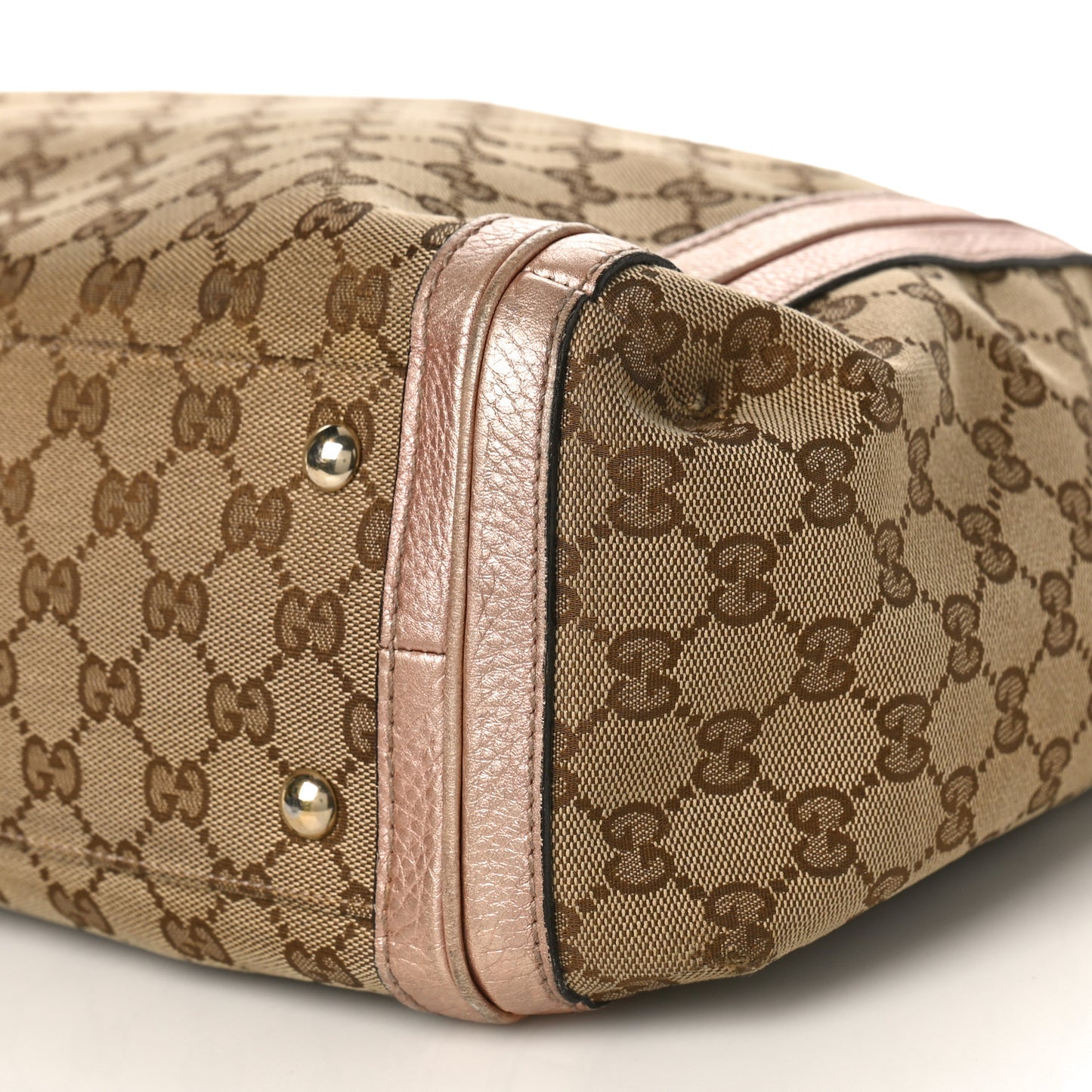 Monogram Cellarius Calfskin Large Bella Top Handle Bag Beige Rose Gold