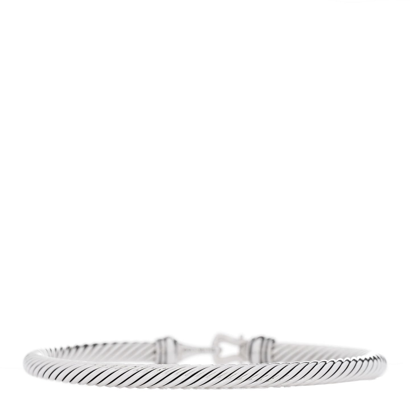 Sterling Silver 18K Rose Gold 4mm Cable Classic Buckle Bracelet