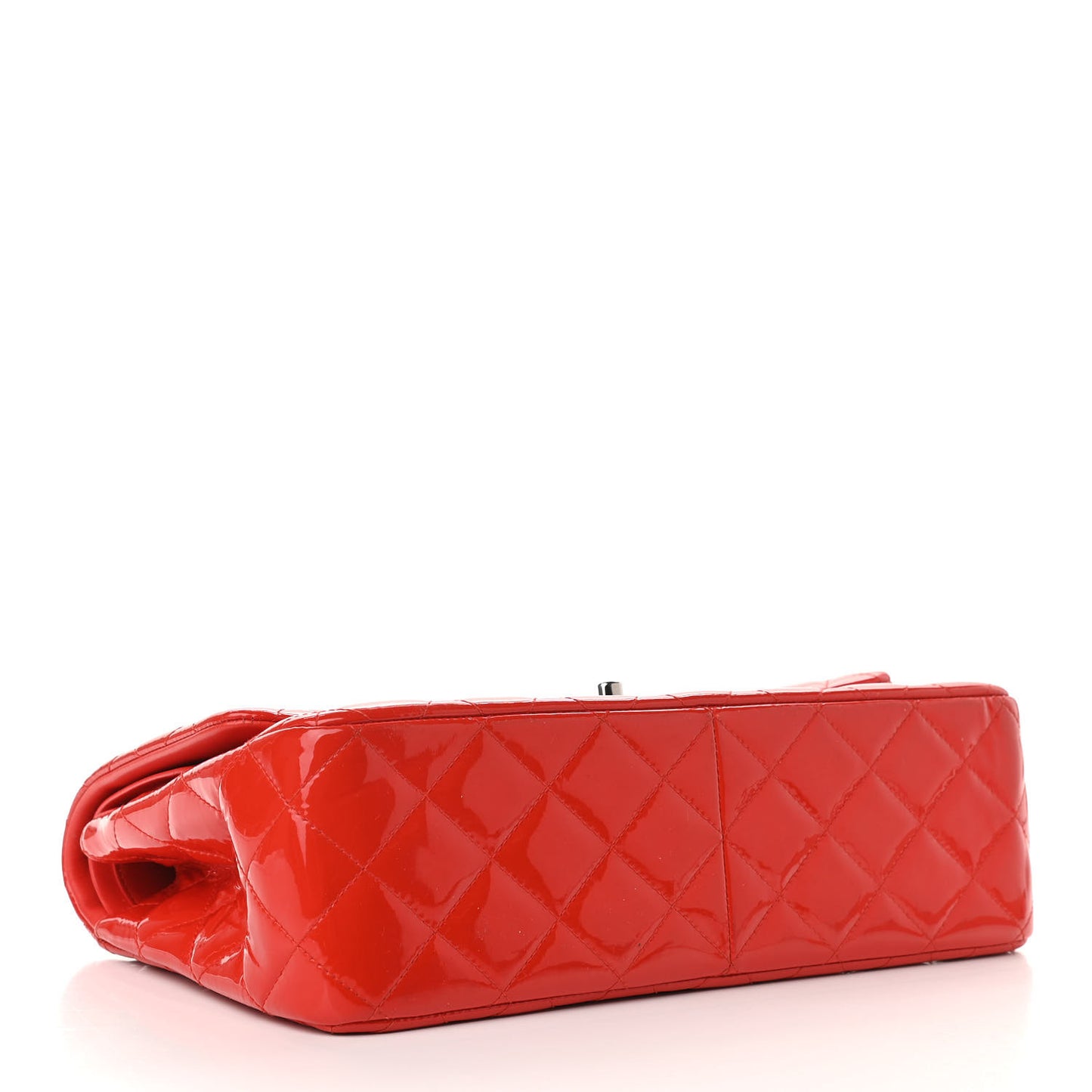 Patent Quilted Jumbo Double Flap Red
