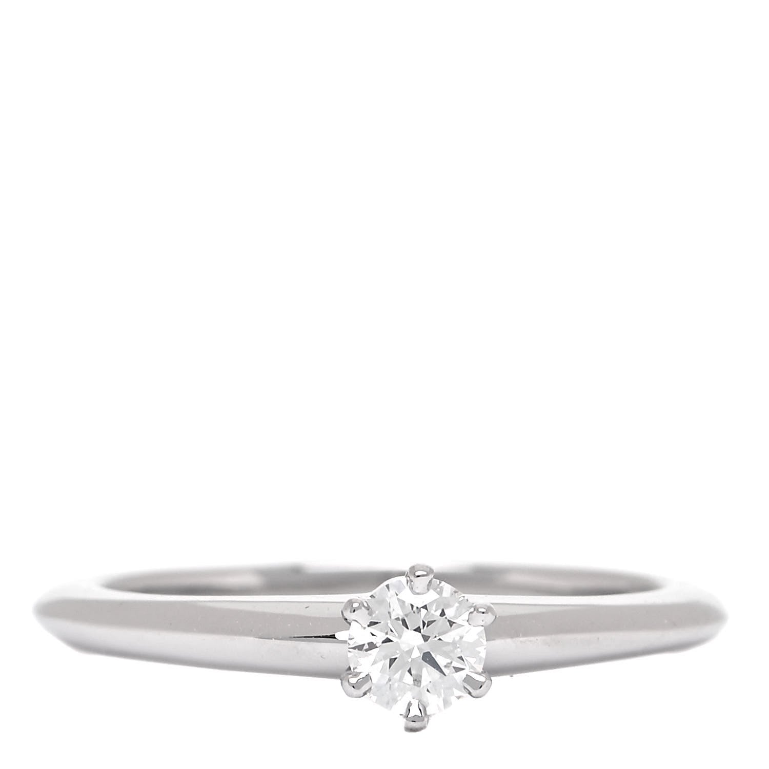 Tiffany Platinum Diamond .22ct Solitaire Engagement Ring 50 5.5 1 of 5
