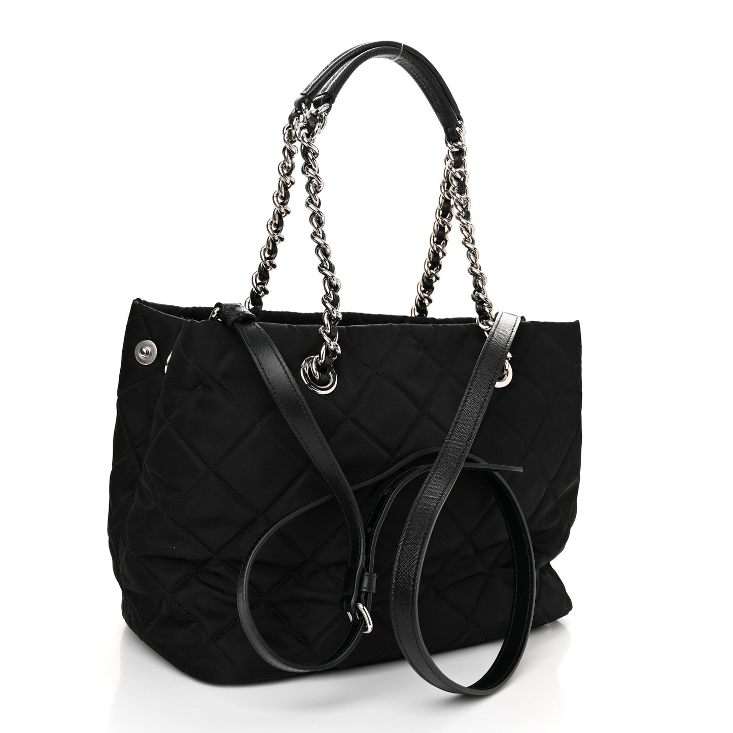 Nylon Tessuto Impuntu Quilted Tote Black