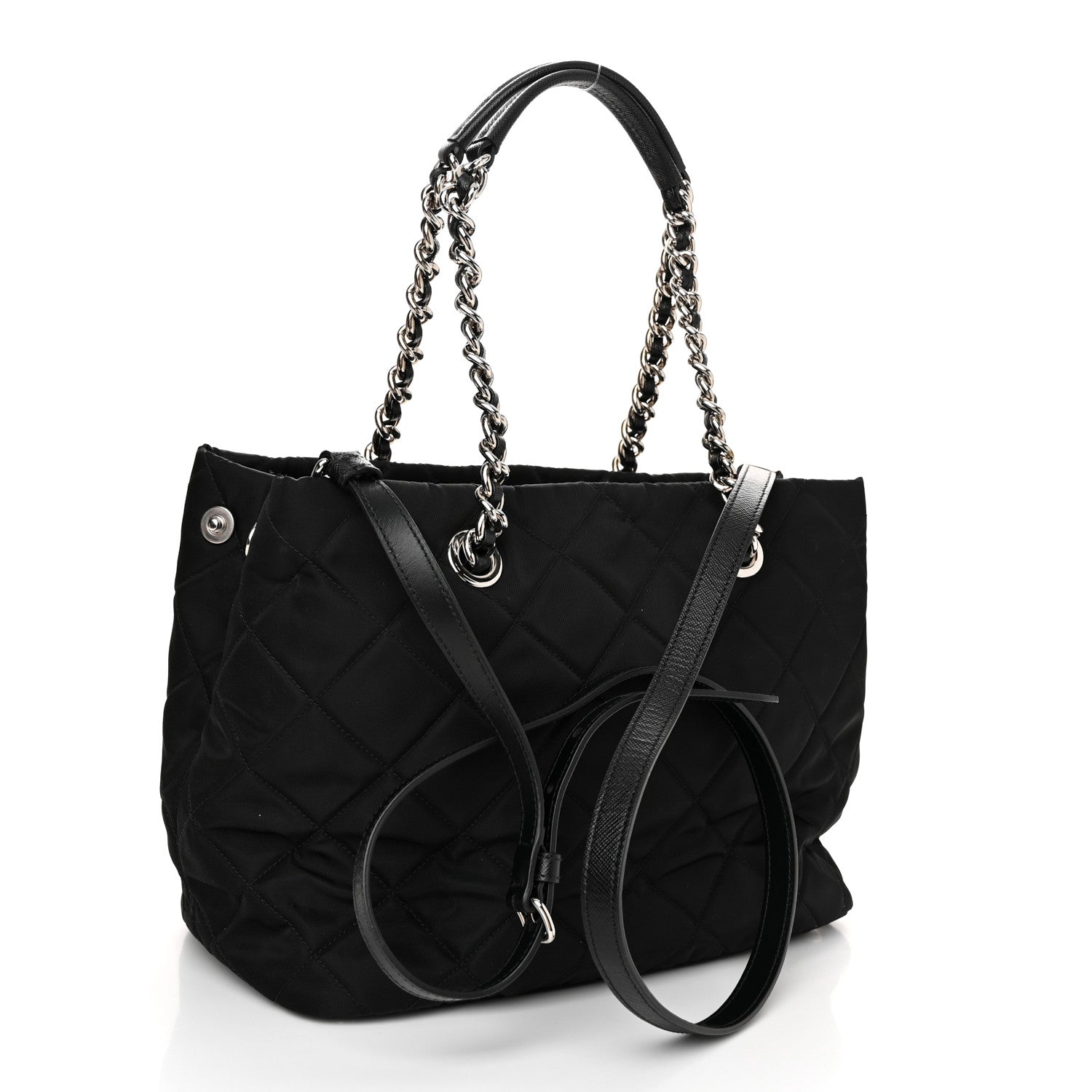 Prada Nylon Tessuto Impuntu Quilted Tote Black 3 of 10