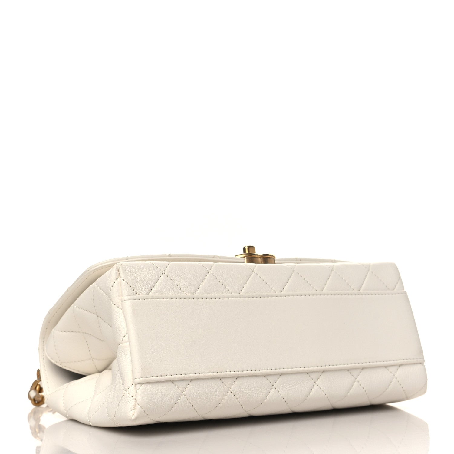 Chanel Lambskin Quilted La Parisienne Top Handle Flap White 4 of 9