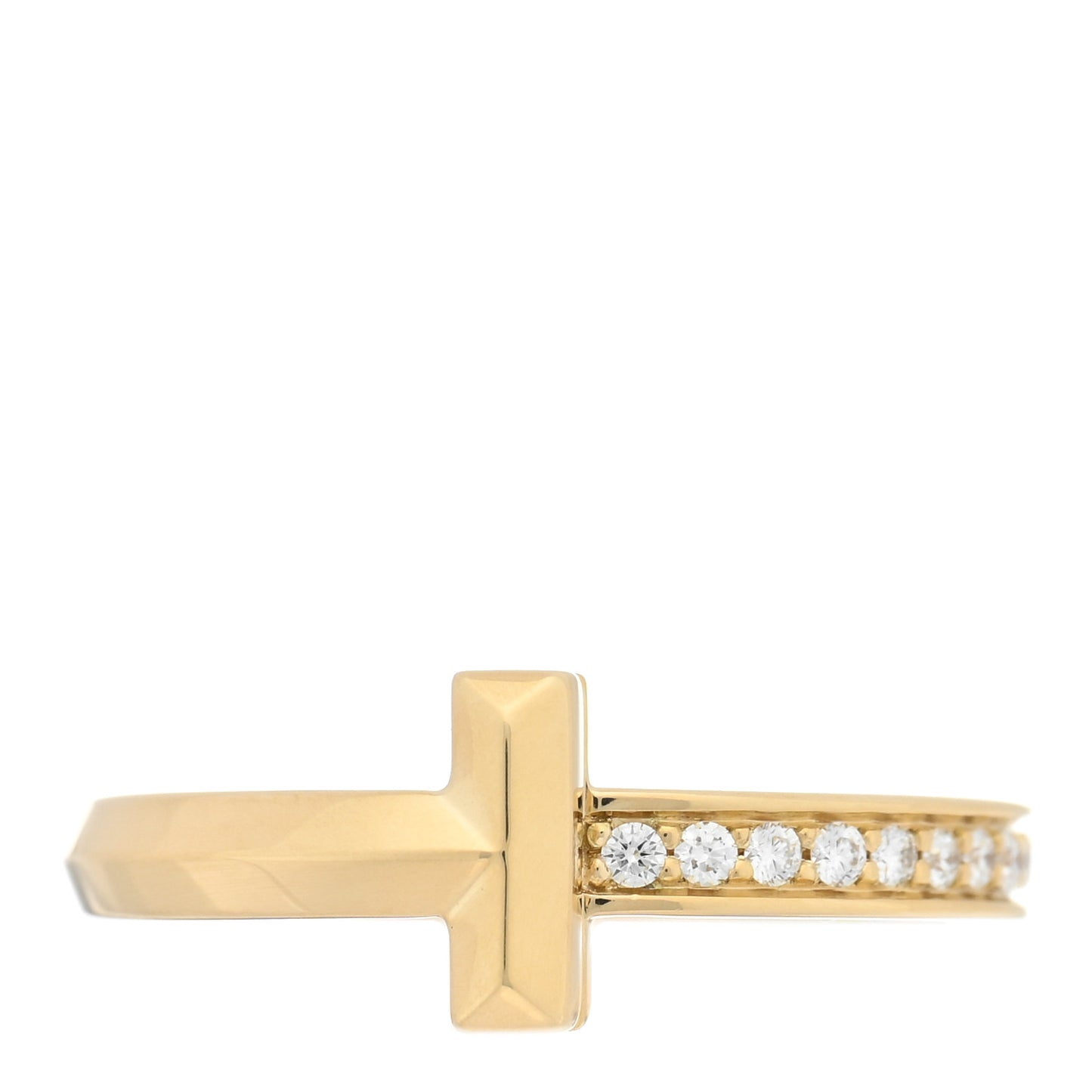 18K Yellow Gold Diamond T T1 Ring 51 5.75