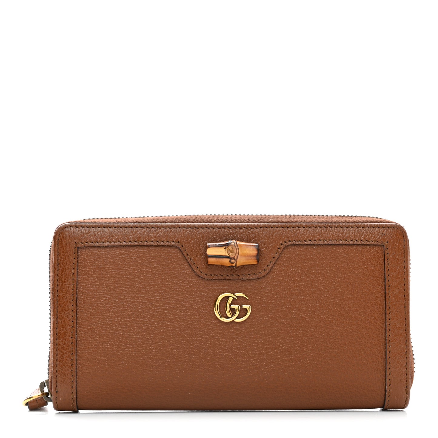 Wonka Grain Calfskin Diana Zip Around Continental Wallet Cuir