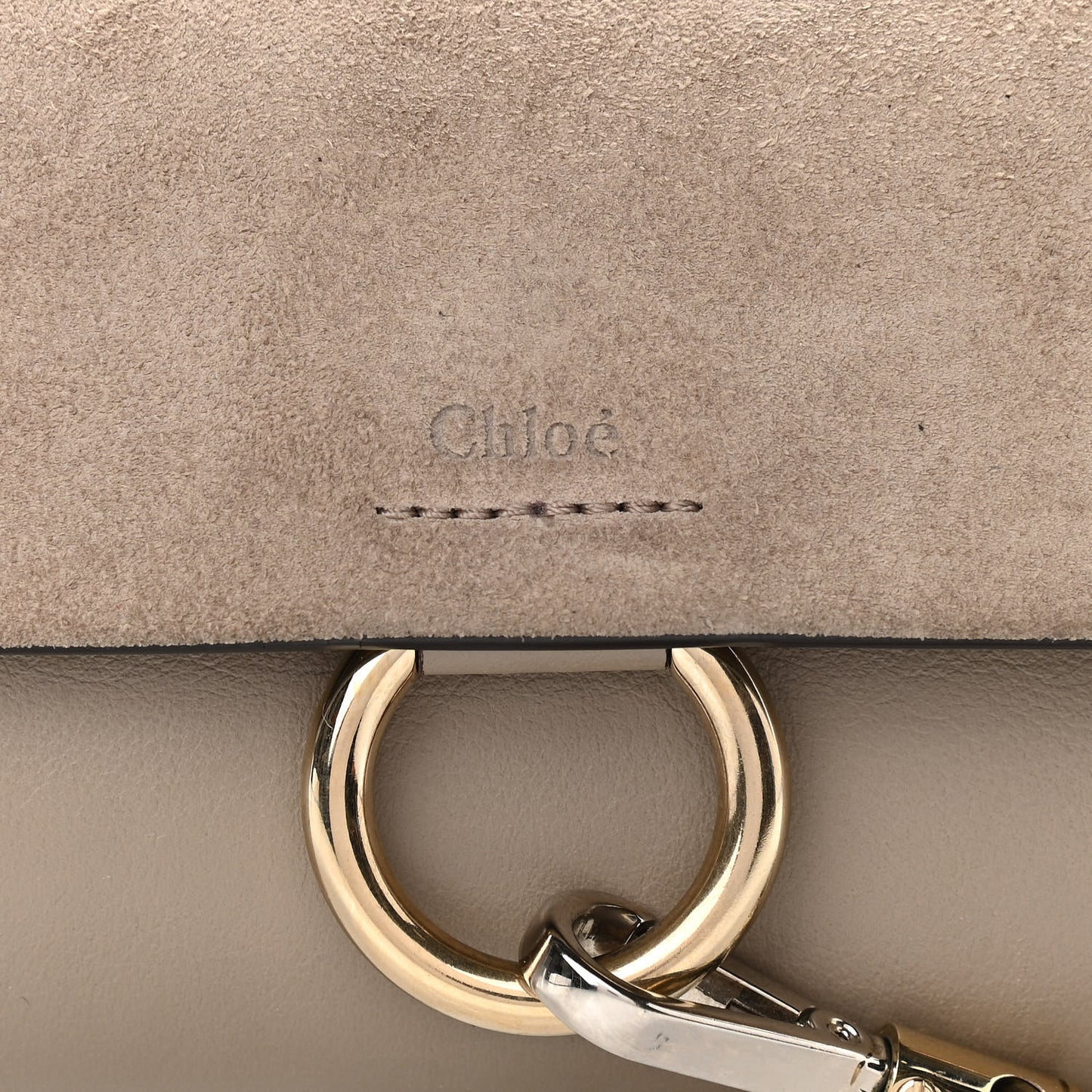 Suede Calfskin Mini Faye Shoulder Bag Motty Grey