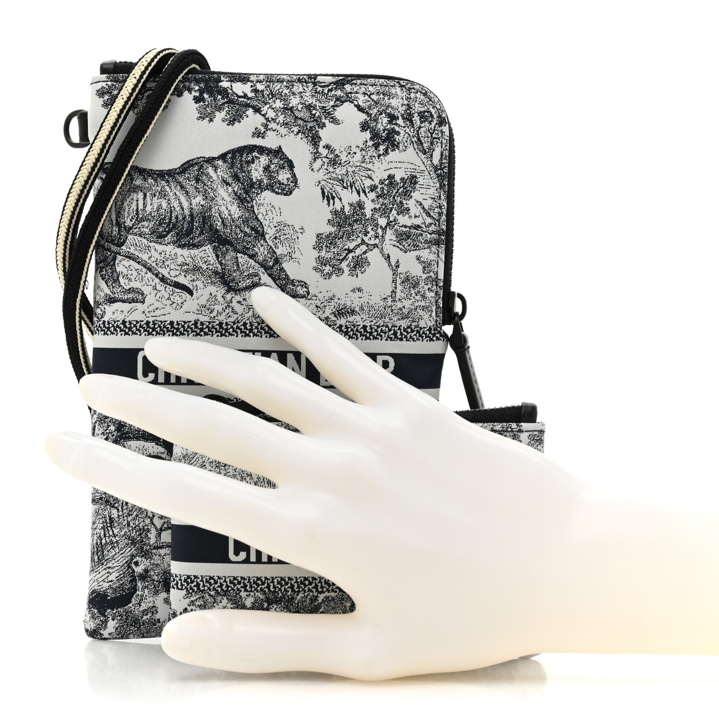Technical Fabric Embroidered Toile De Jouy DiorTravel Multifunction Pouch Blue