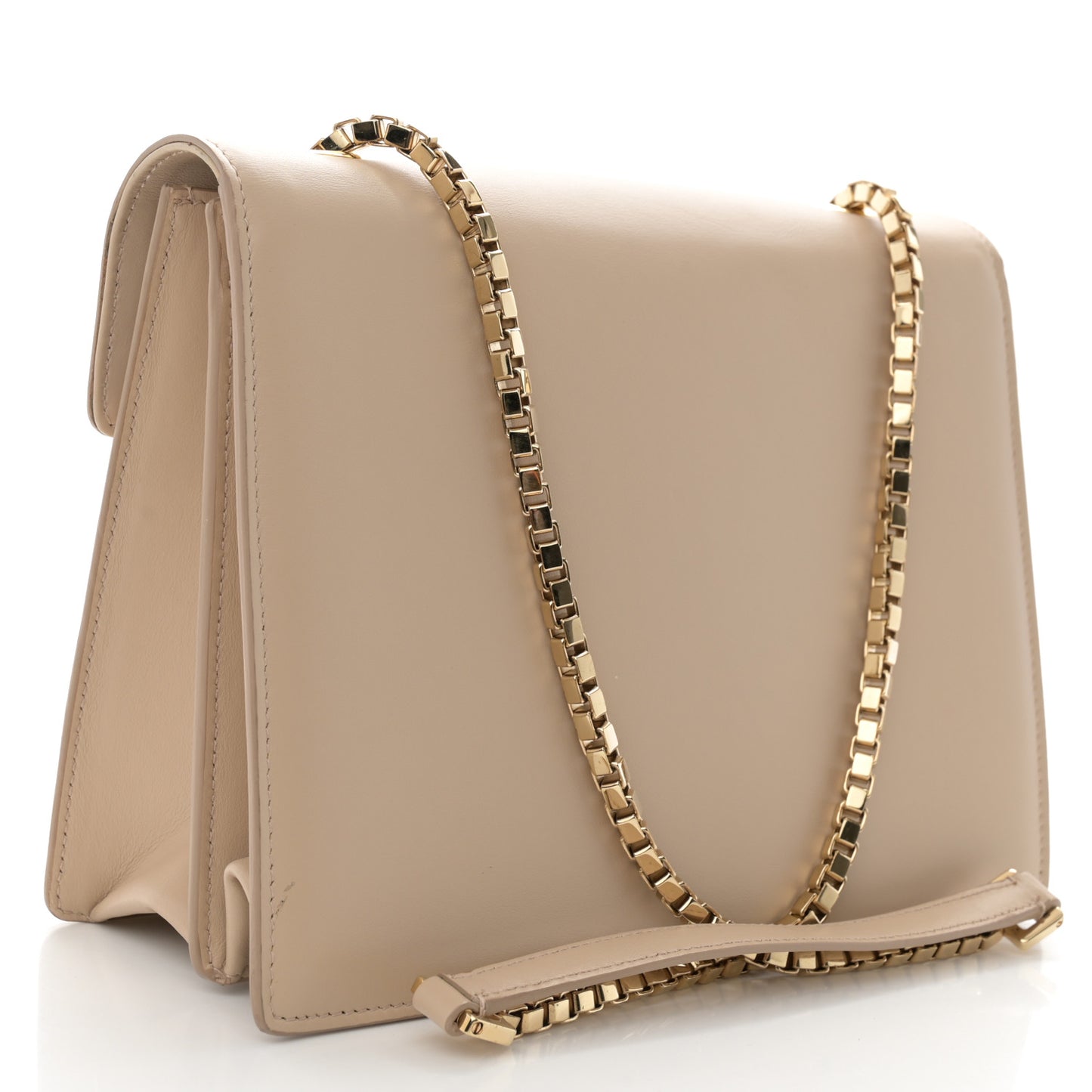 Calfskin Thalia Flap Shoulder Bag Macadamia