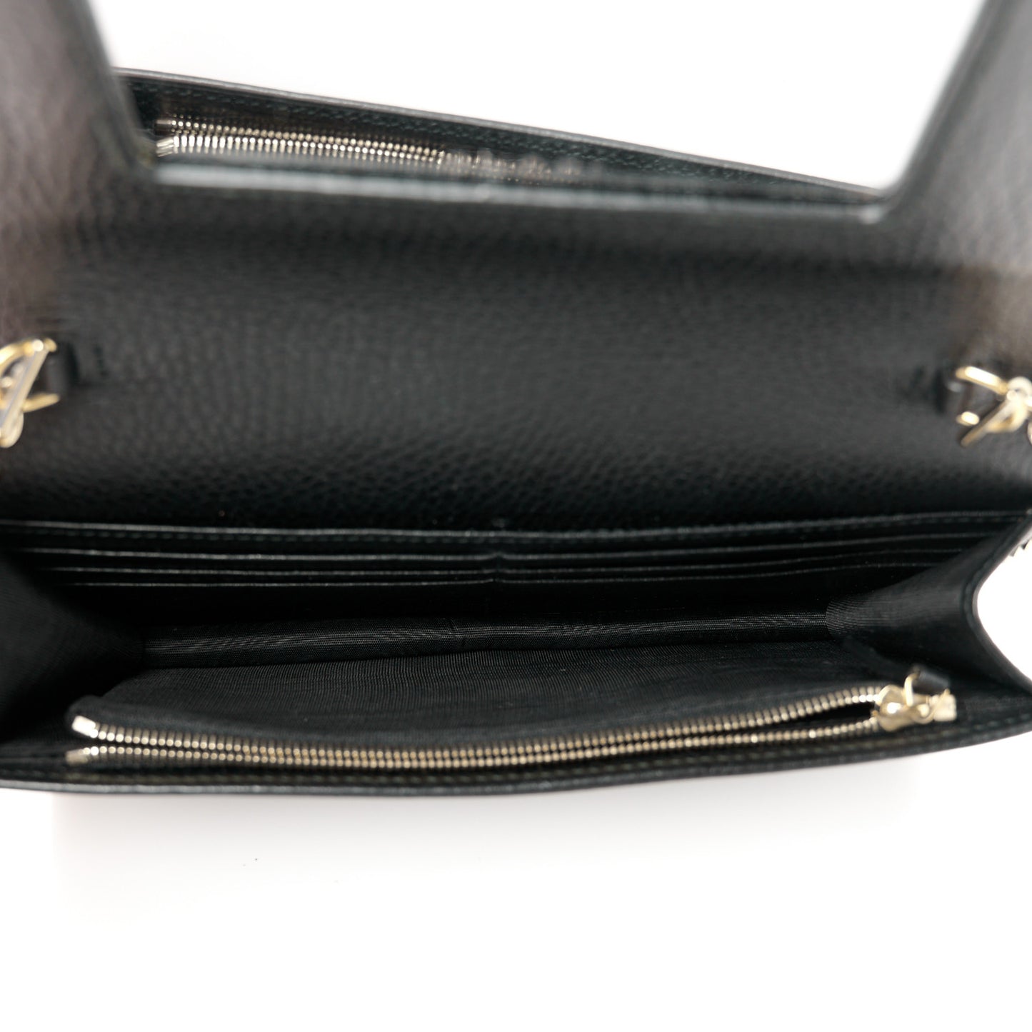 Calfskin Mini GG Marmont Chain Wallet Black