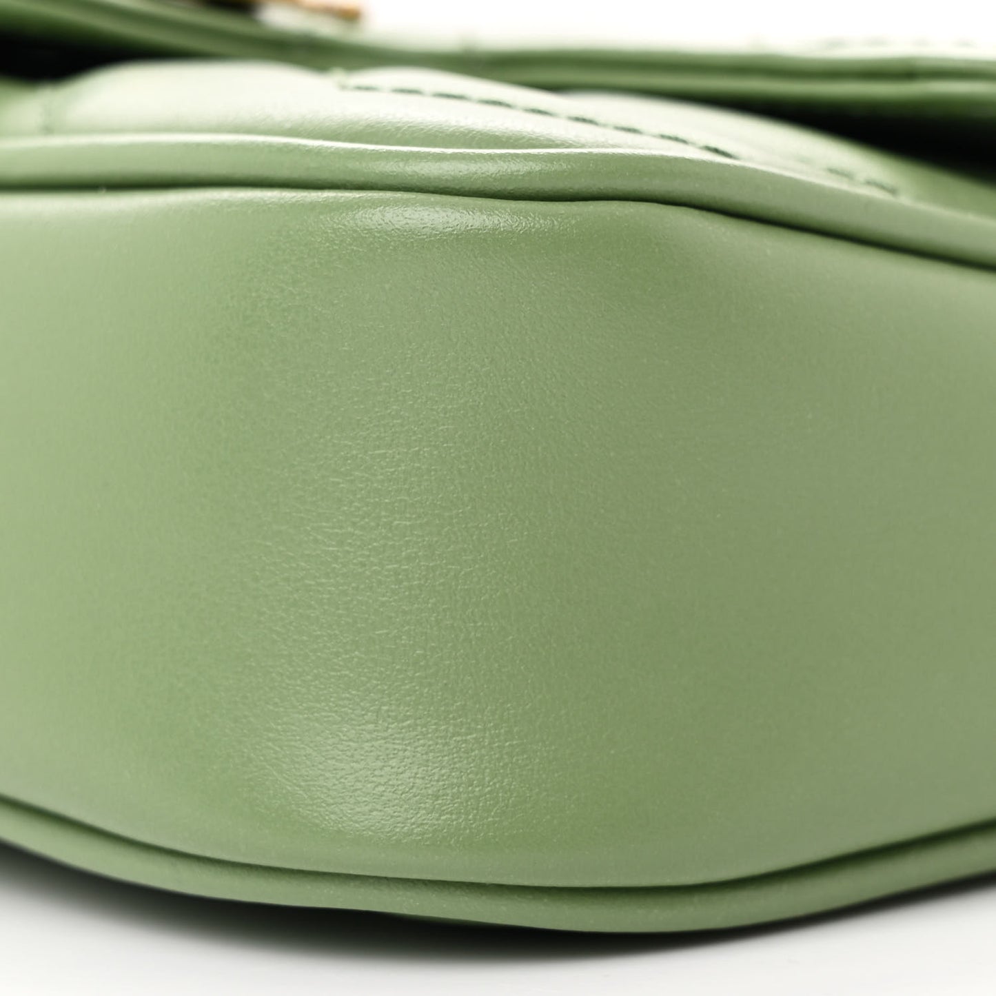 Calfskin Matelasse Super Mini GG Marmont Shoulder Bag Salamander Green