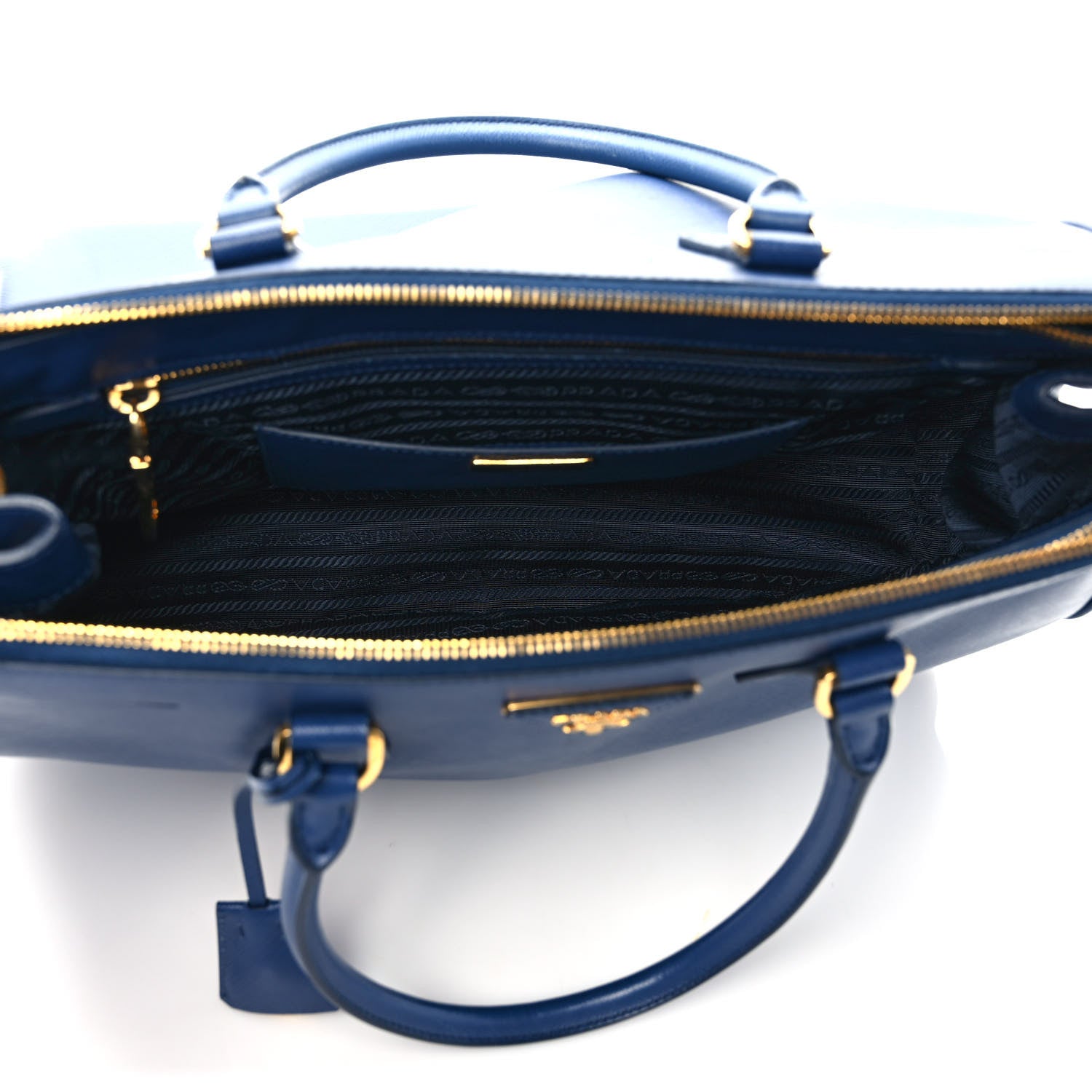 Prada Saffiano Medium Galleria Double Zip Tote Bluette 5 of 10