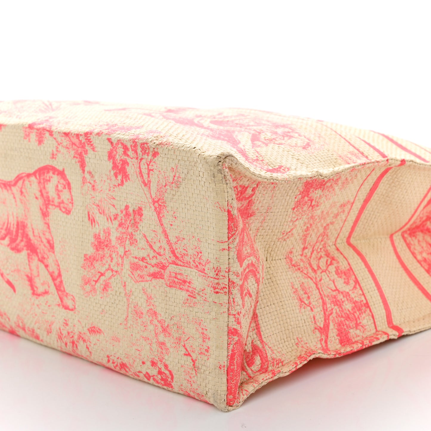 Straw Dioriviera Tote Pink