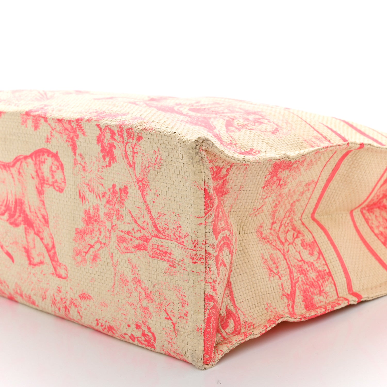 Christian Dior Straw Dioriviera Tote Pink 9 of 10