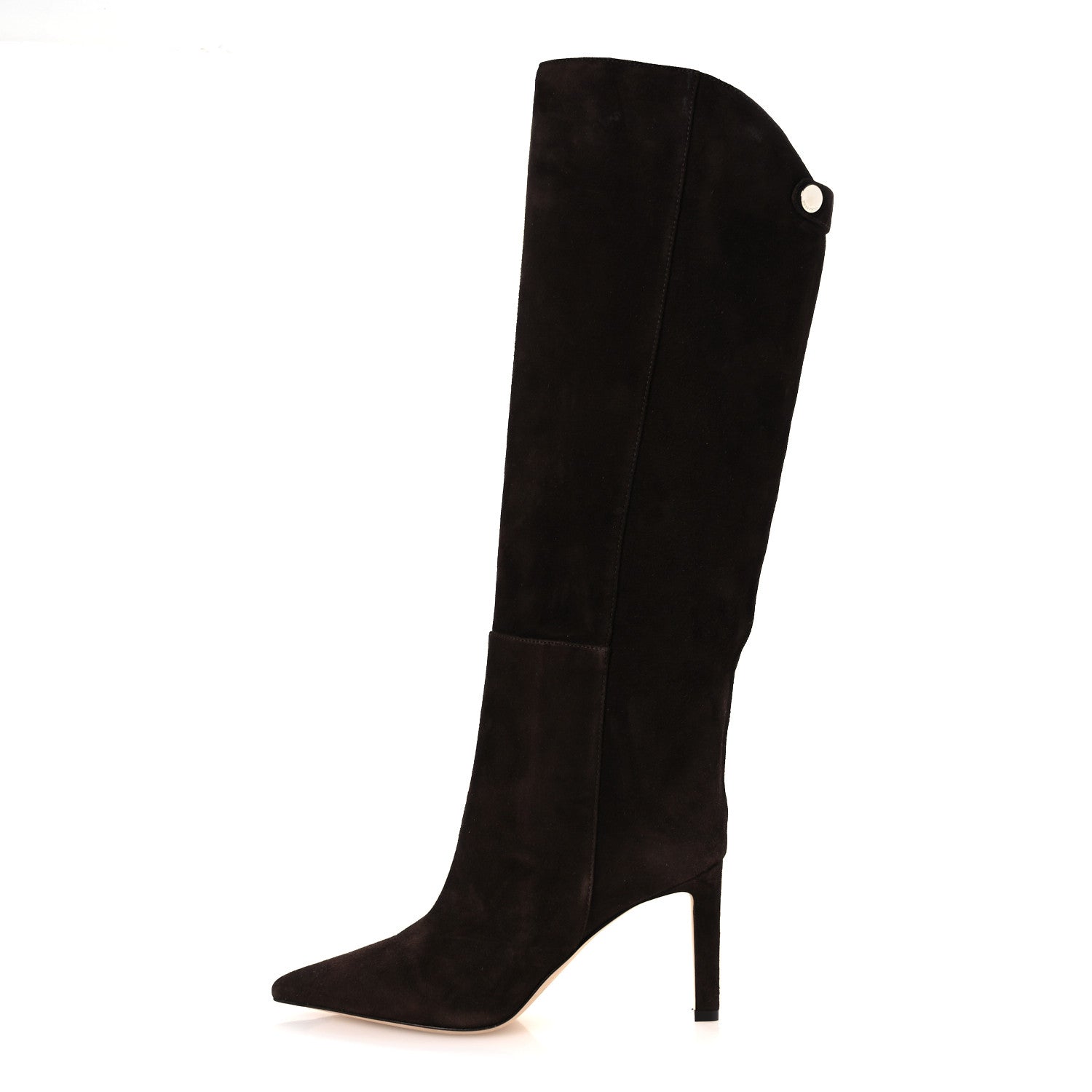 Jimmy Choo Suede Alizze 85 Knee High Boots 37.5 Chocolate 1915859