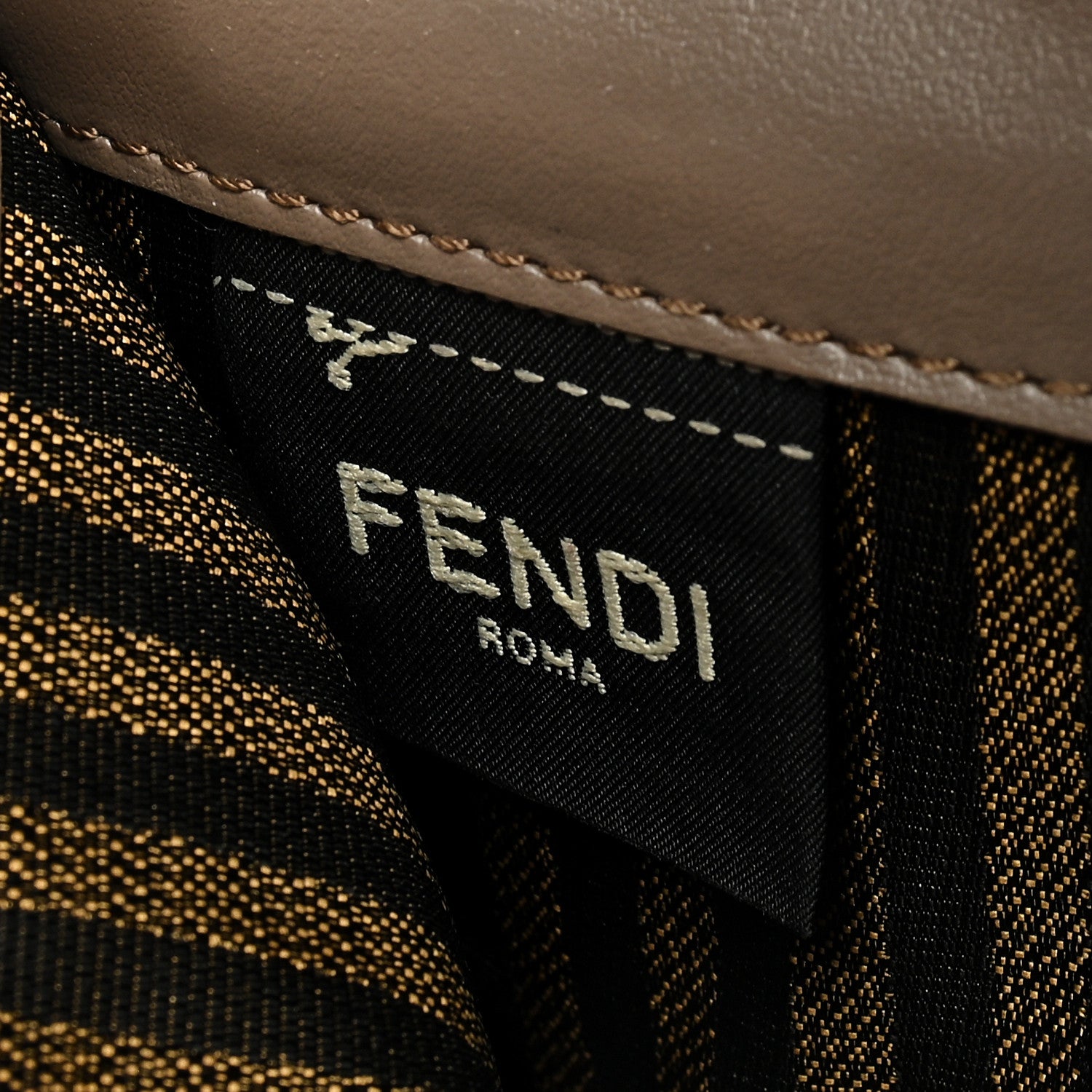 Fendi Vitello Palmellato Continental Wallet on Chain Tartufo 6 of 8