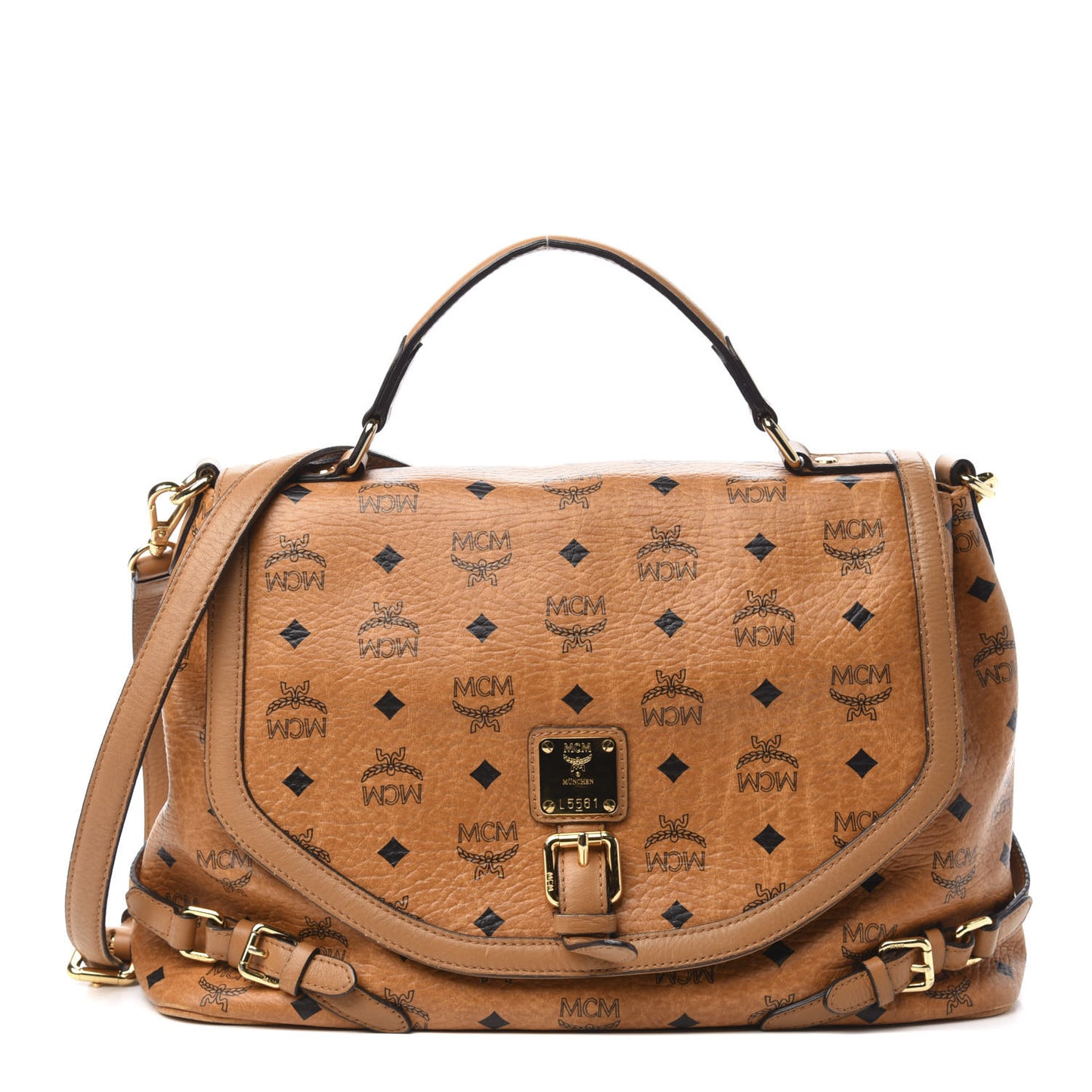 Visetos Top Handle Satchel Cognac