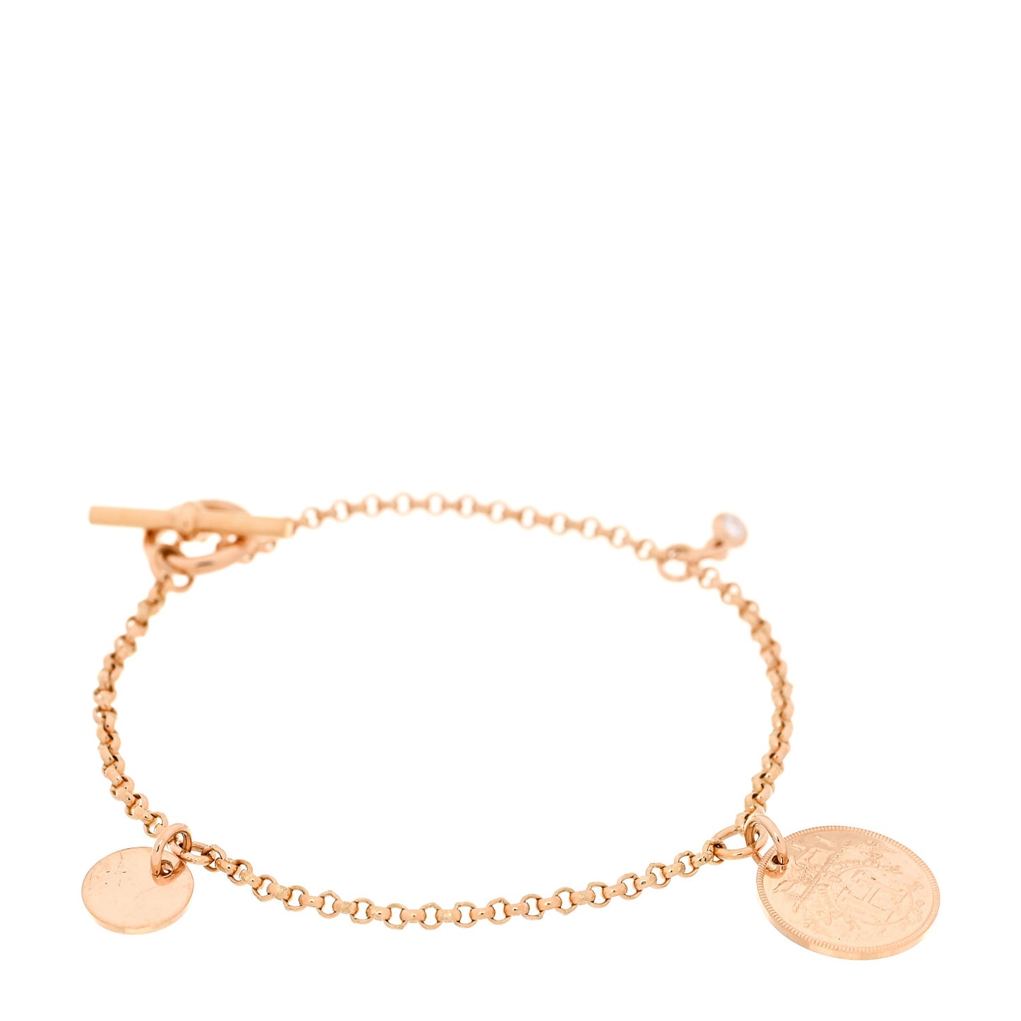 18K Rose Gold Diamond PM Ex-Libris Bracelet SH