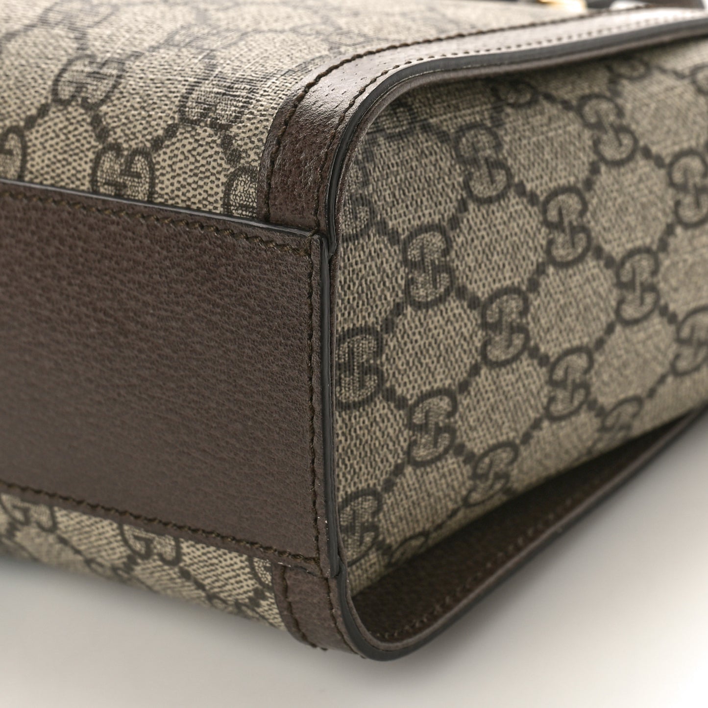 GG Supreme Monogram Small Ophidia Tote Bag Brown