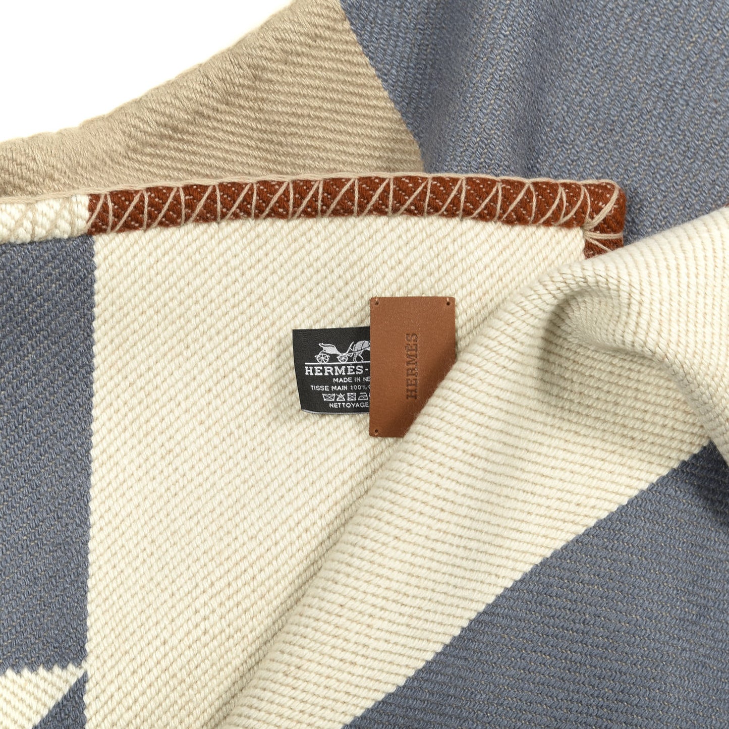 Cashmere H Drapeau Blanket Terracotta Gris