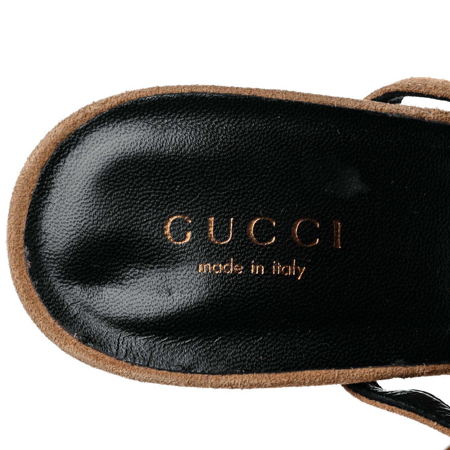 Gucci Suede Fringe Becky High Heel Sandals 37 Sand 7 of 7