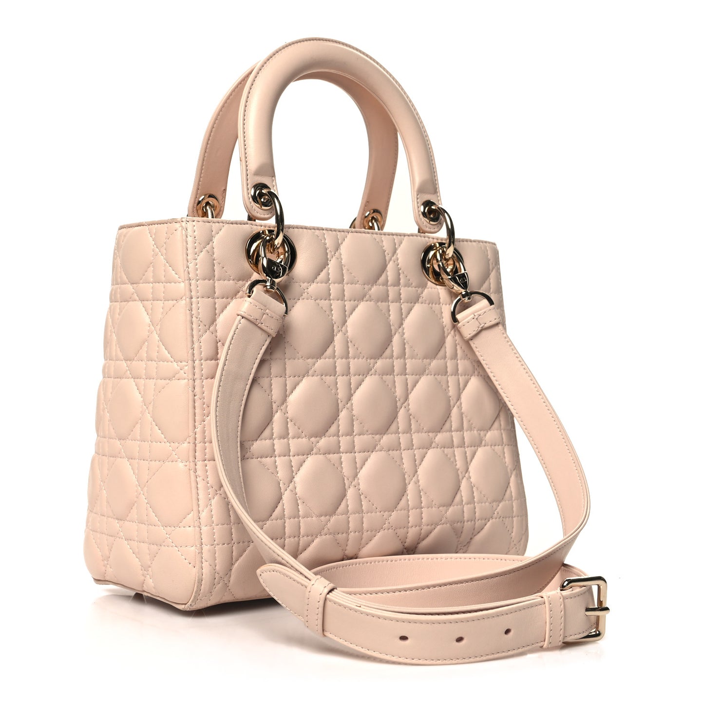 Lambskin Cannage Medium Lady Dior Light Pink