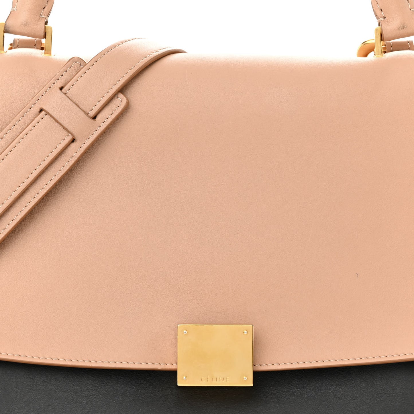 Smooth Calfskin Nubuck Small Tri-Color Trapeze Nude