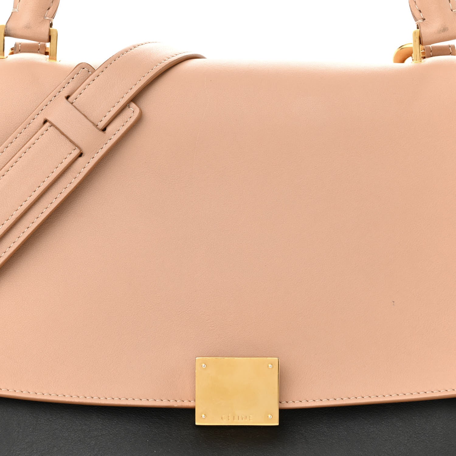 Celine Smooth Calfskin Nubuck Small Tri-Color Trapeze Nude 7 of 22