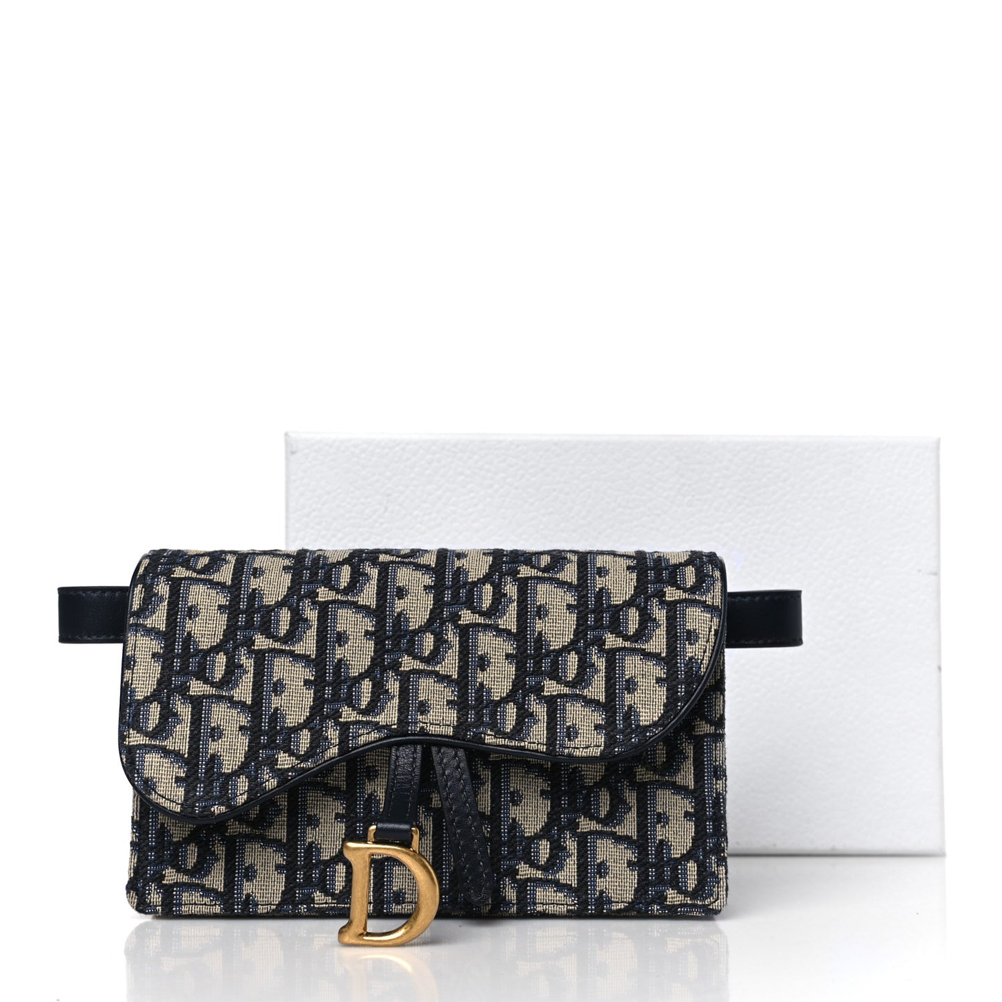 CHRISTIAN DIOR Oblique Saddle Belt Bag Blue