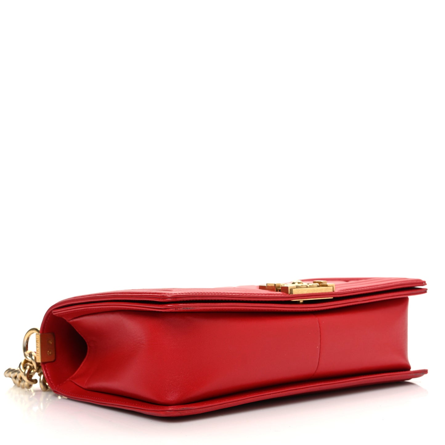 Lambskin Quilted New Medium Boy Flap Red