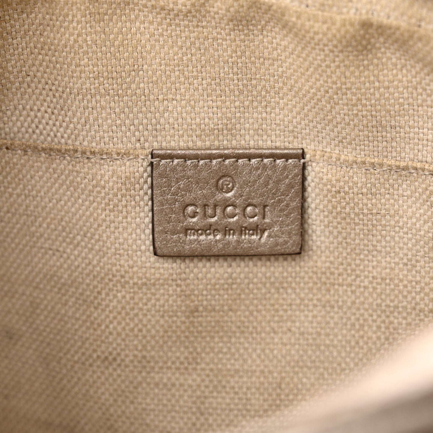 Metallic Pebbled Calfskin Small Soho Disco Bag Golden Beige