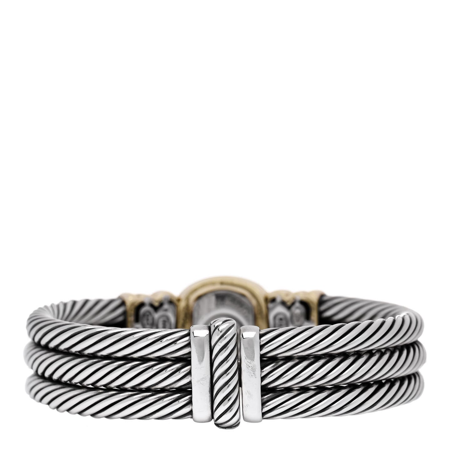 Sterling Silver 18K Yellow Gold Lemon Citrine Albion Triple Cable Bracelet