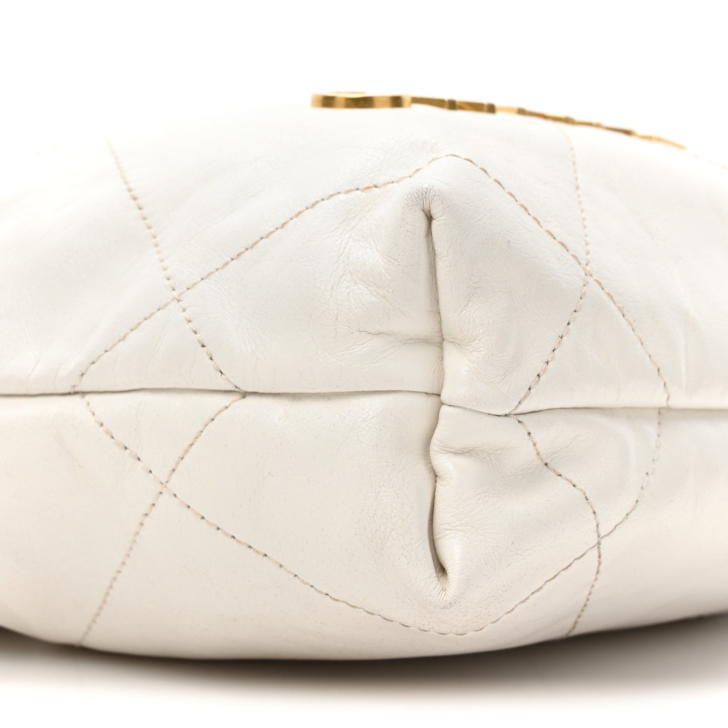 Shiny Calfskin Quilted Mini Chanel 22 White