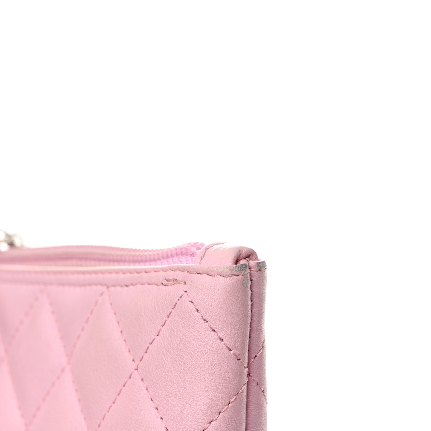 Calfskin Quilted Cambon Flat Tote Pink Black