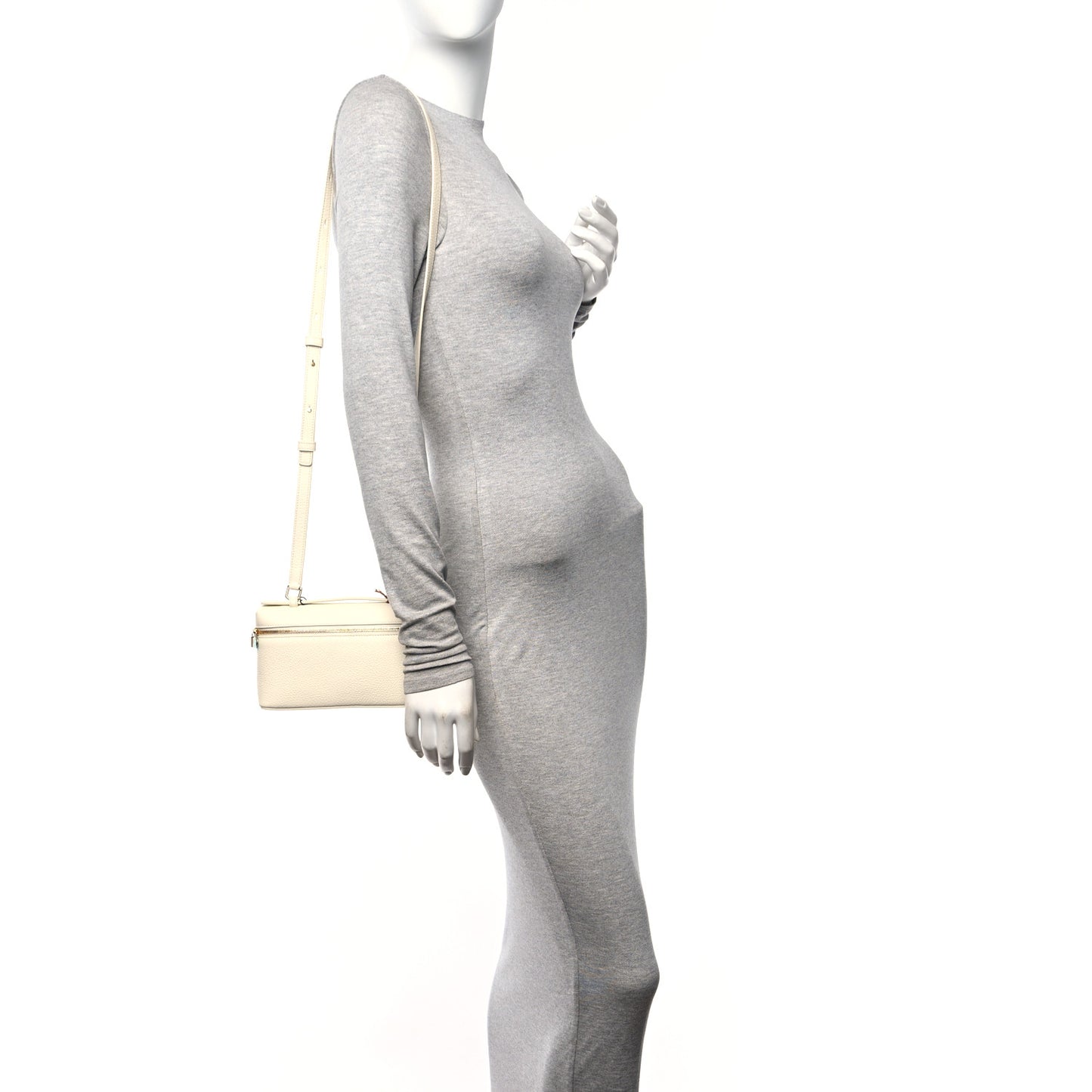 Grained Calfskin L19 Extra Pocket Pouch Whisper White