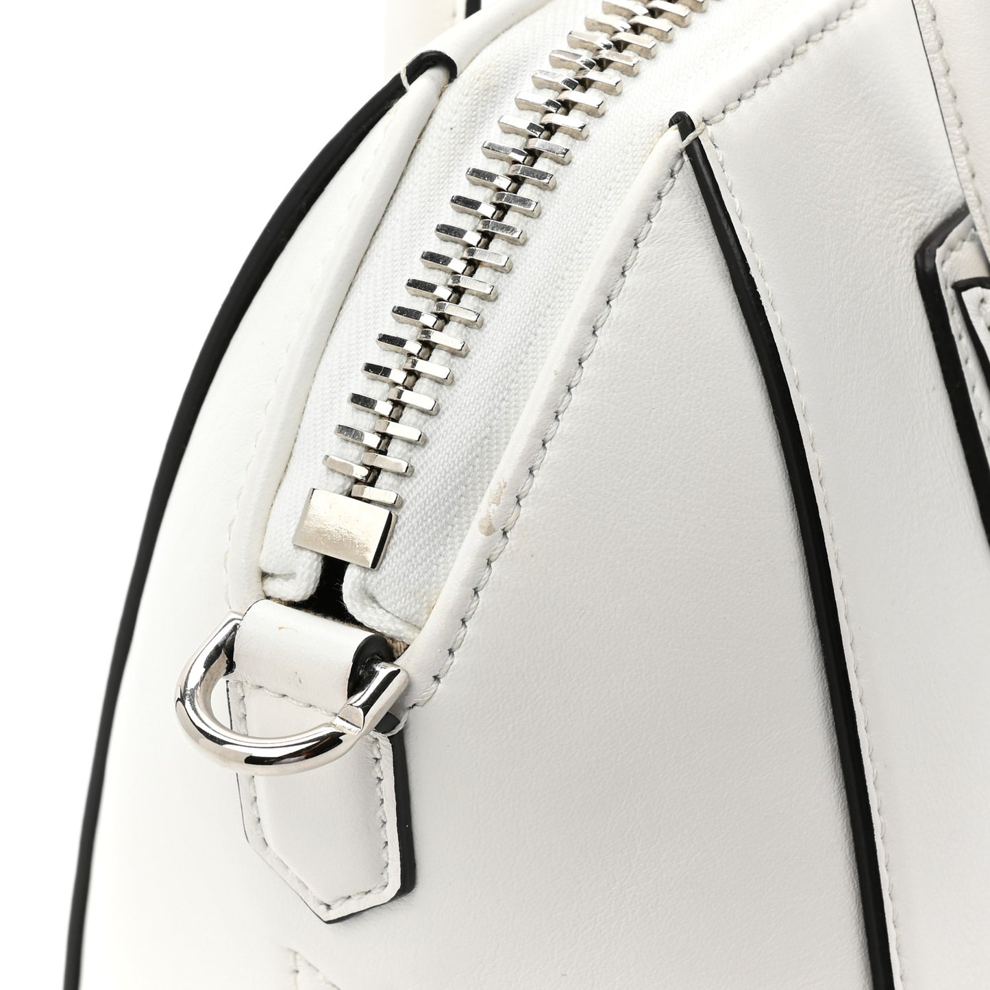 Calfskin Signature Logo Small Antigona White