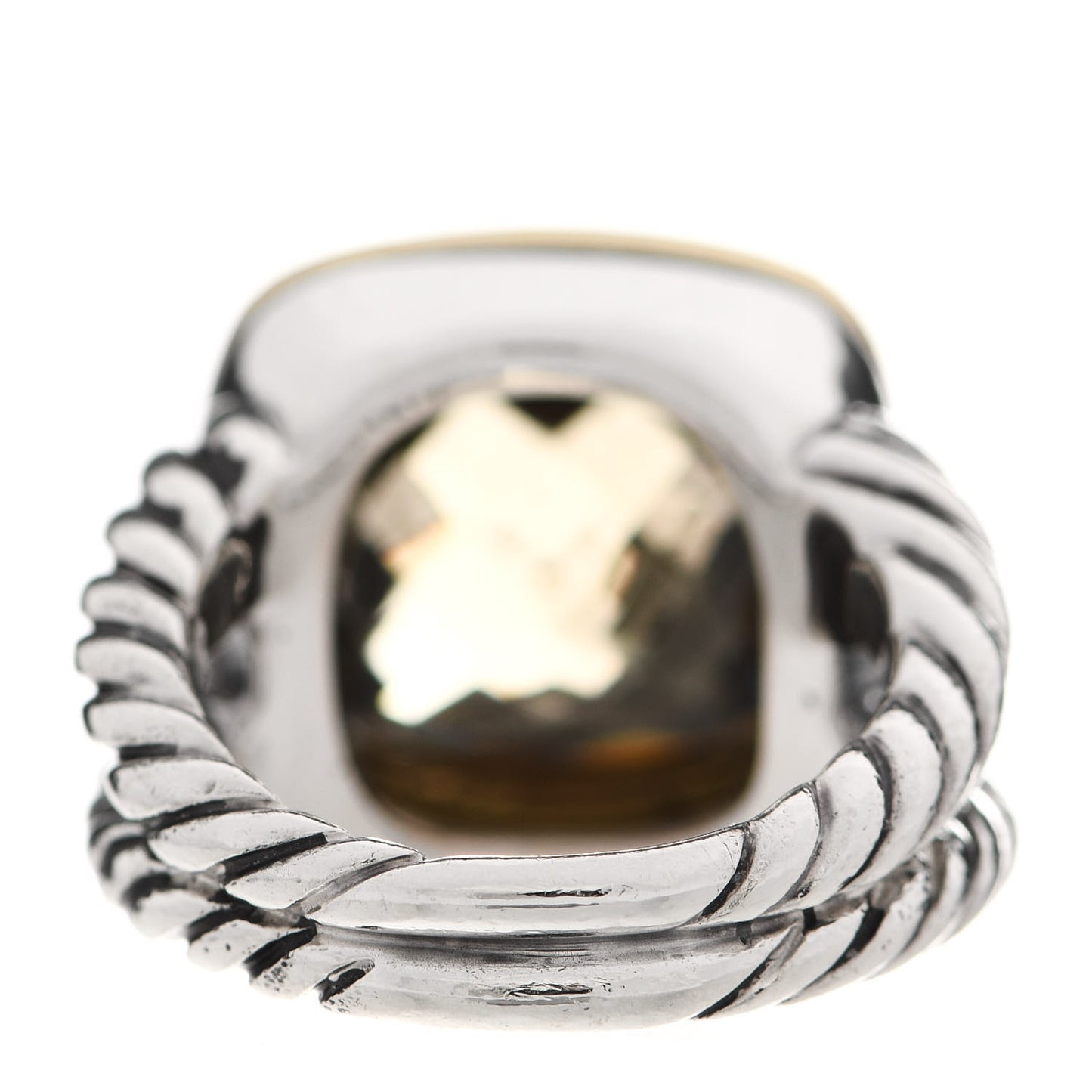 Sterling Silver 18K Yellow Gold Diamond Champagne Citrine 14mm Albion Ring 54 7