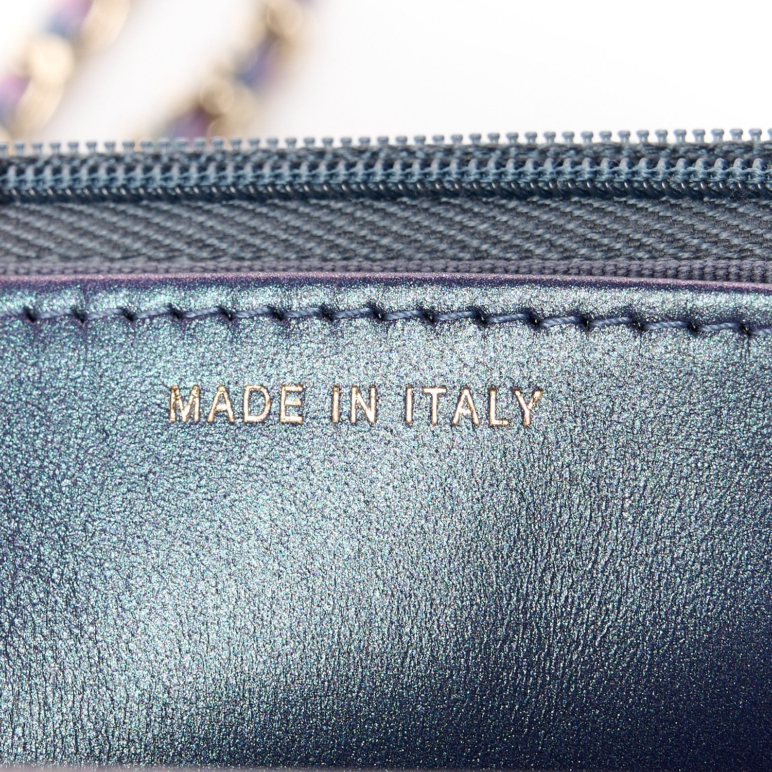 Chanel Iridescent Caviar Quilted Wallet on Chain WOC Dark Blue 7 of 12