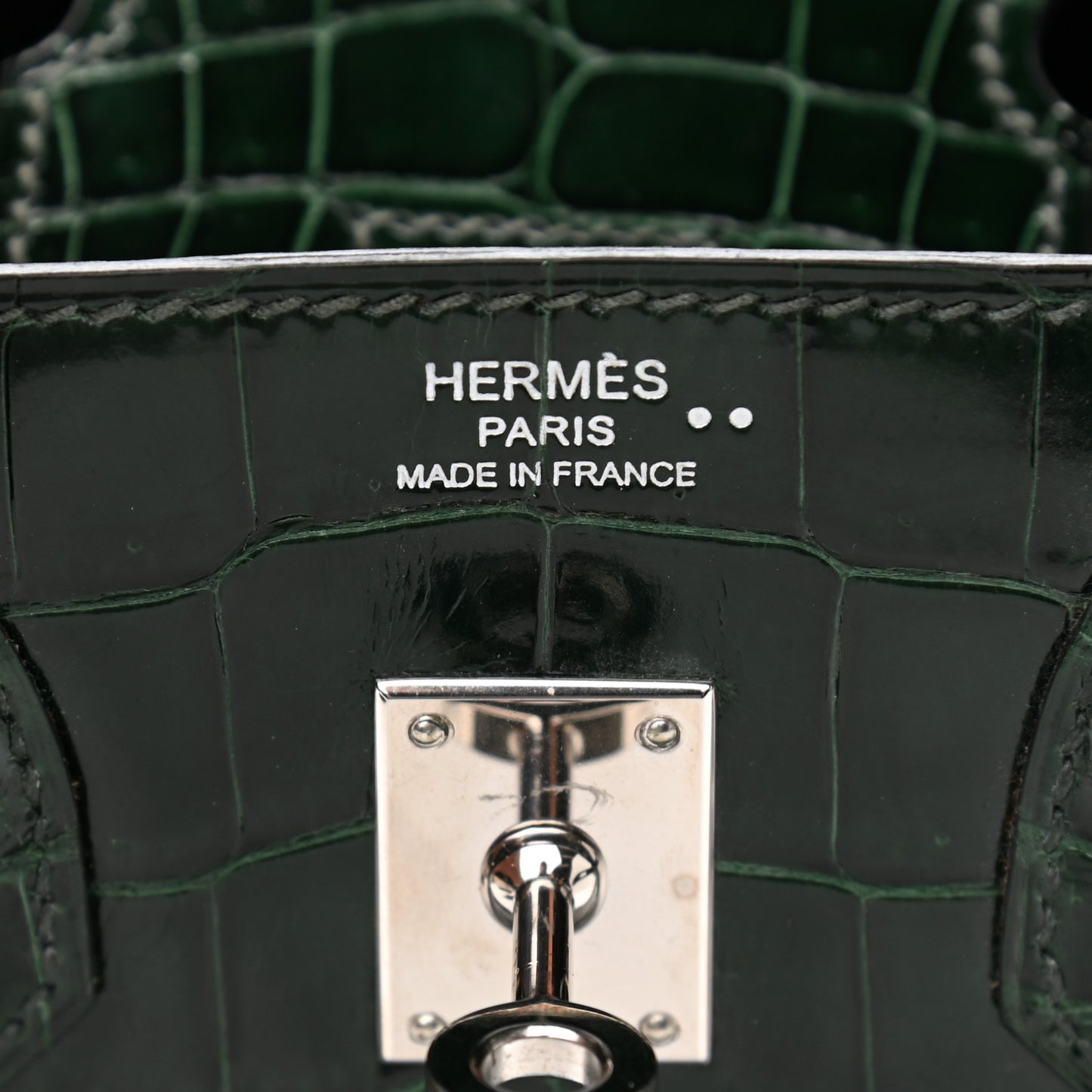 Shiny Niloticus Crocodile Birkin 25 Vert Fonce