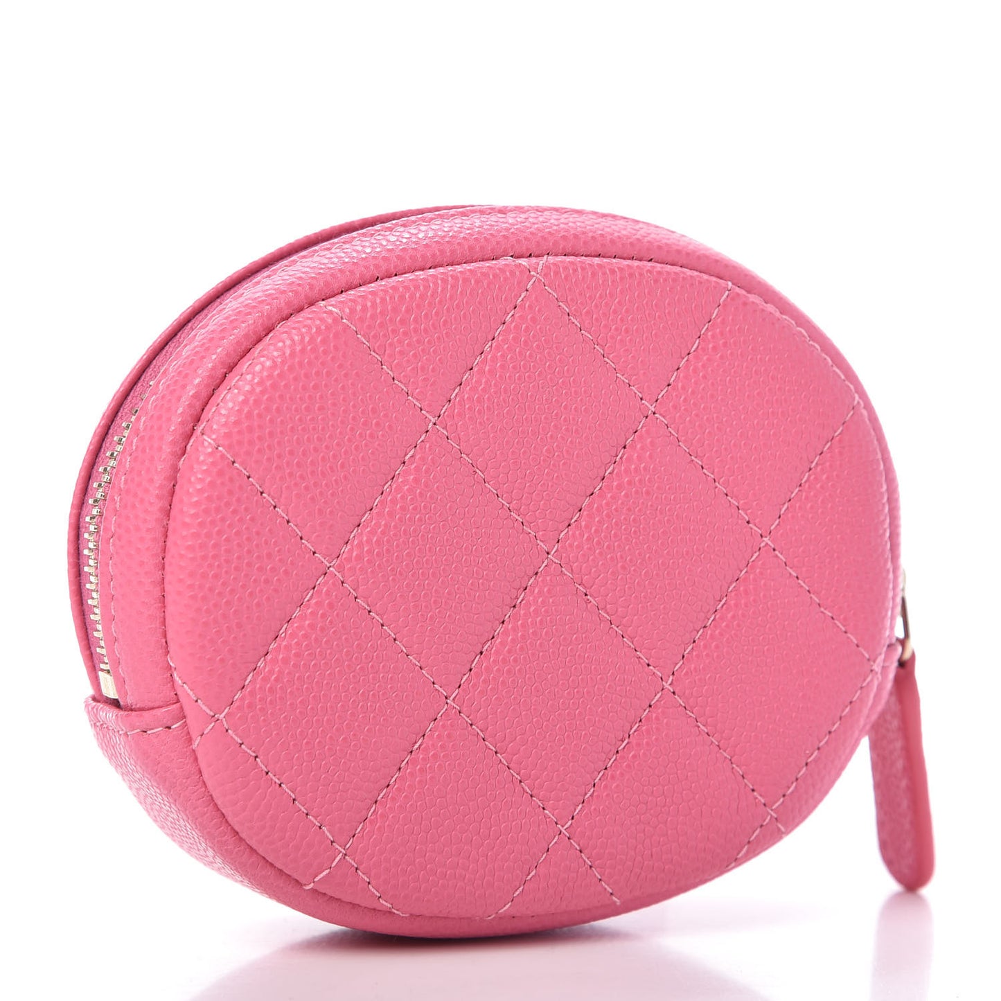 Caviar Quilted Zip Around Classic Coin Purse Pink