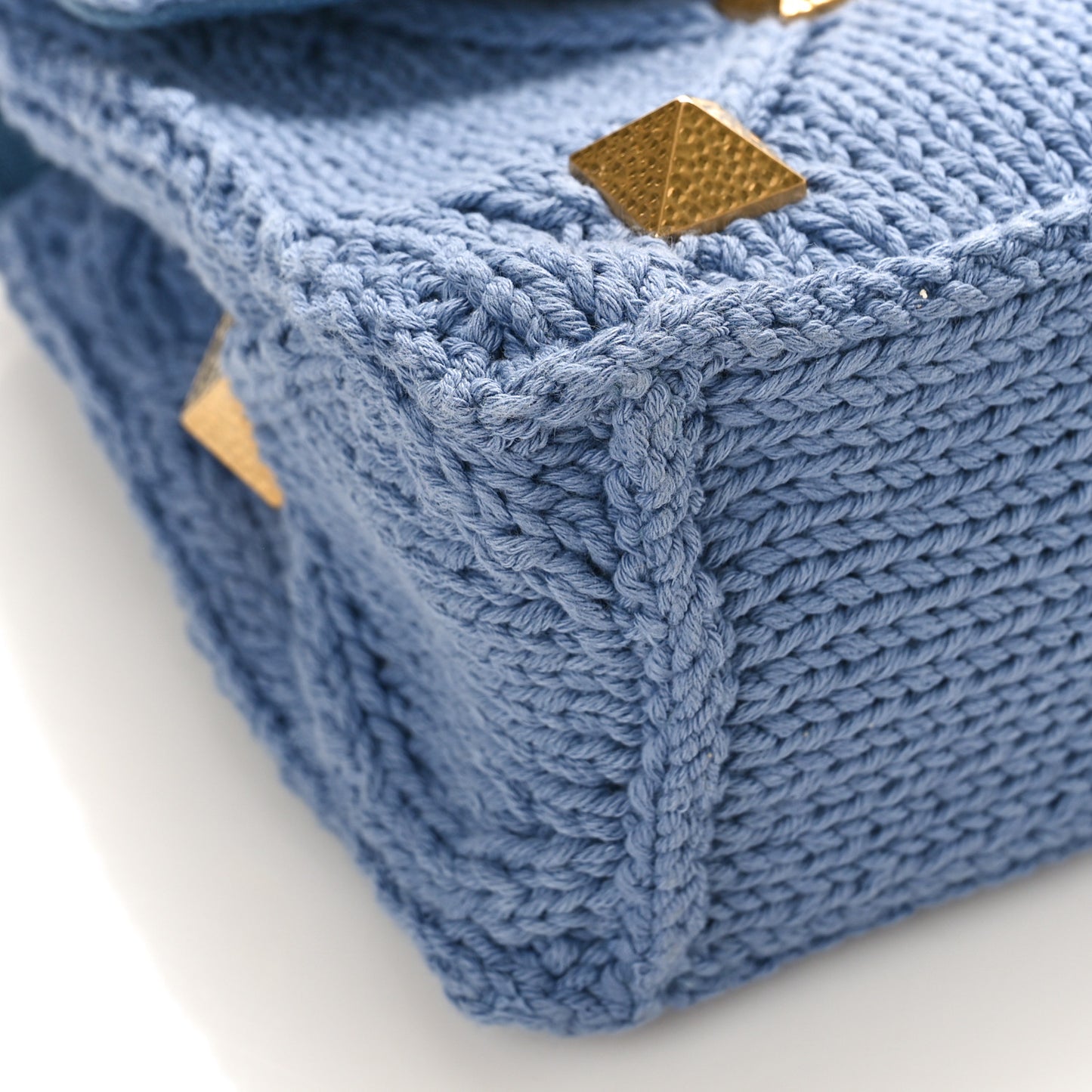 Knit Medium Roman Stud Shoulder Bag Niagara